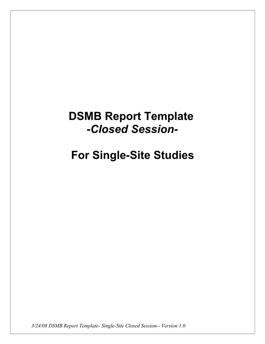 DSMB Report Template