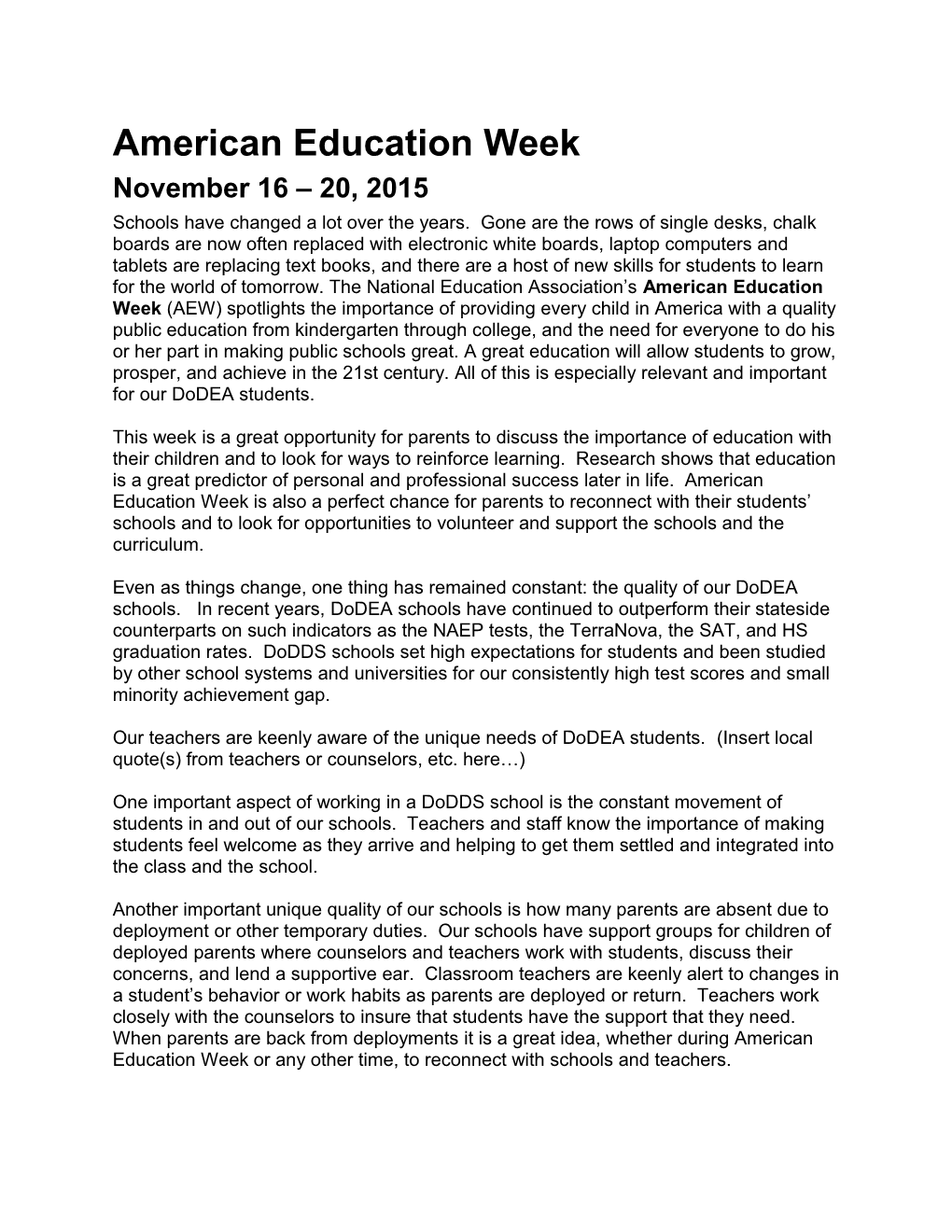 American Education Week