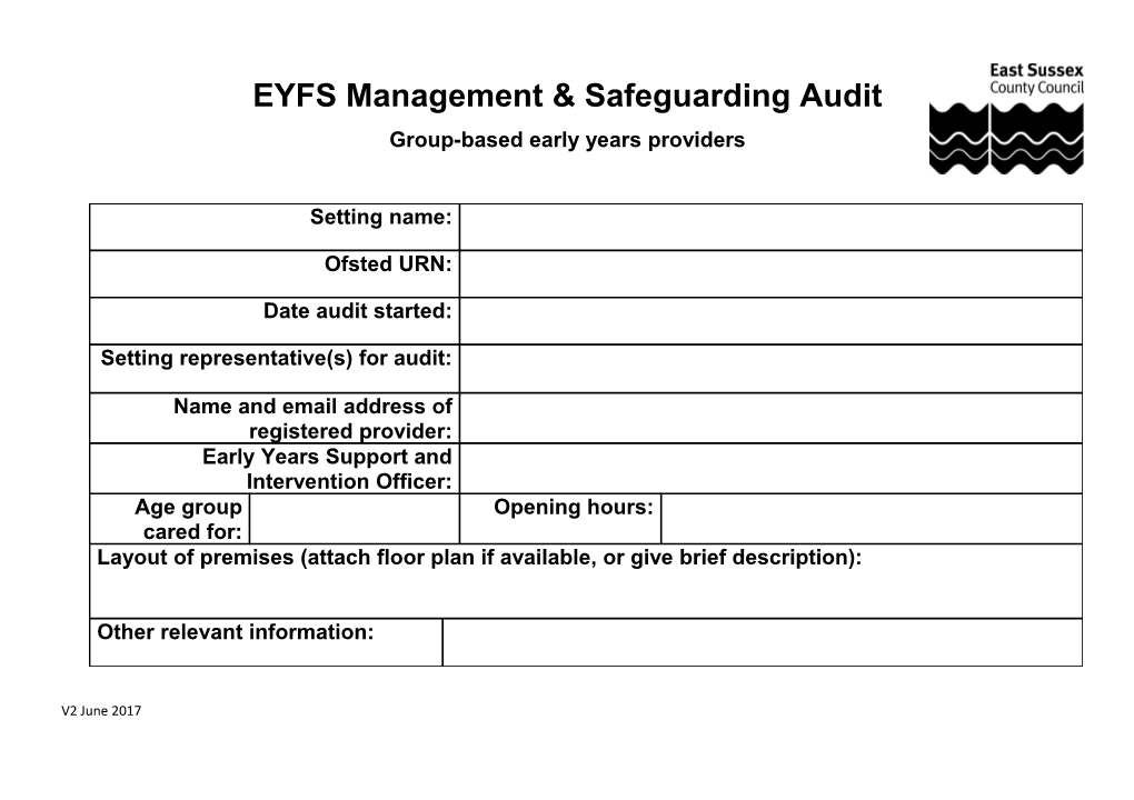 Group-Based Early Years Providers