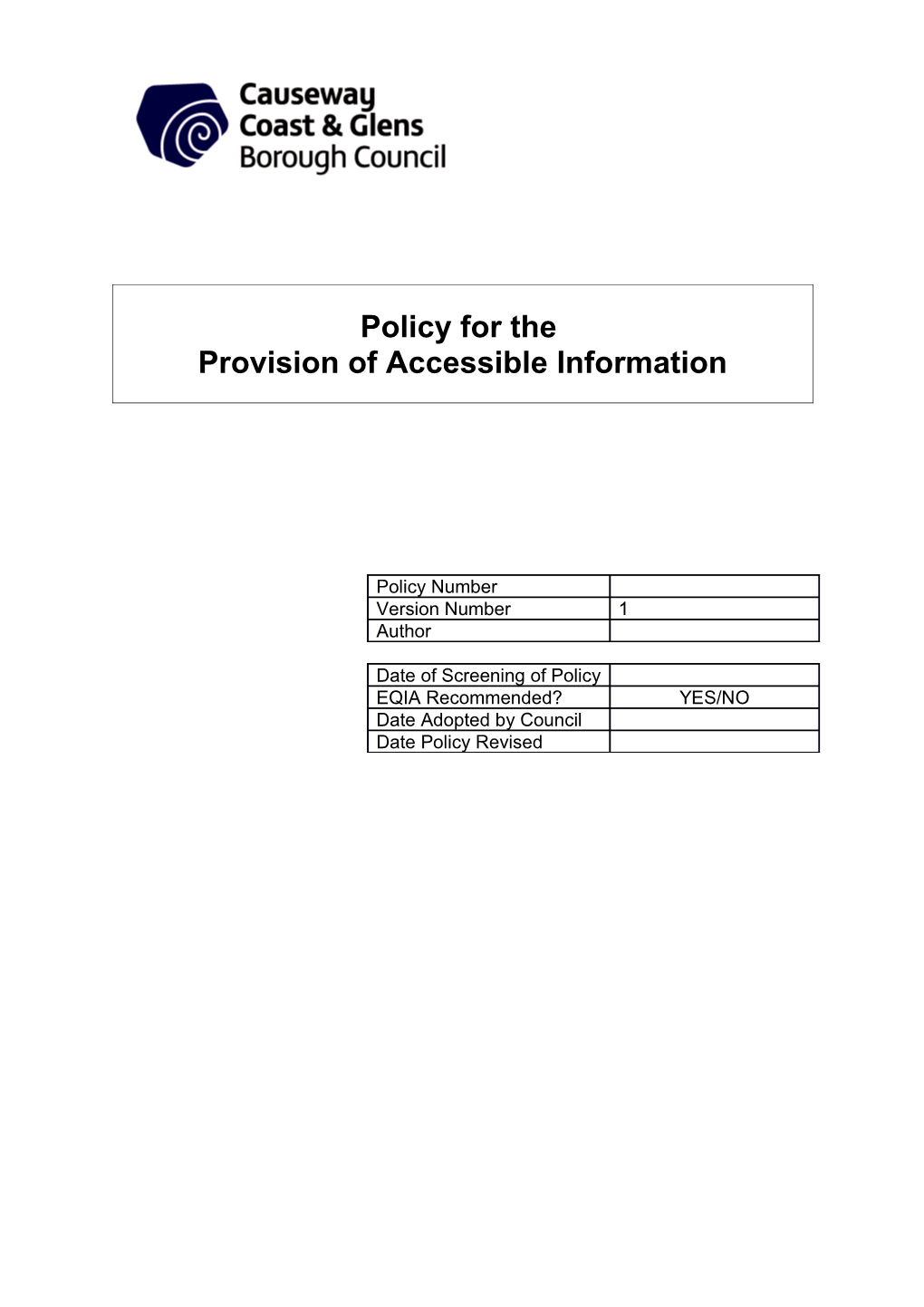 Provision of Accessible Information