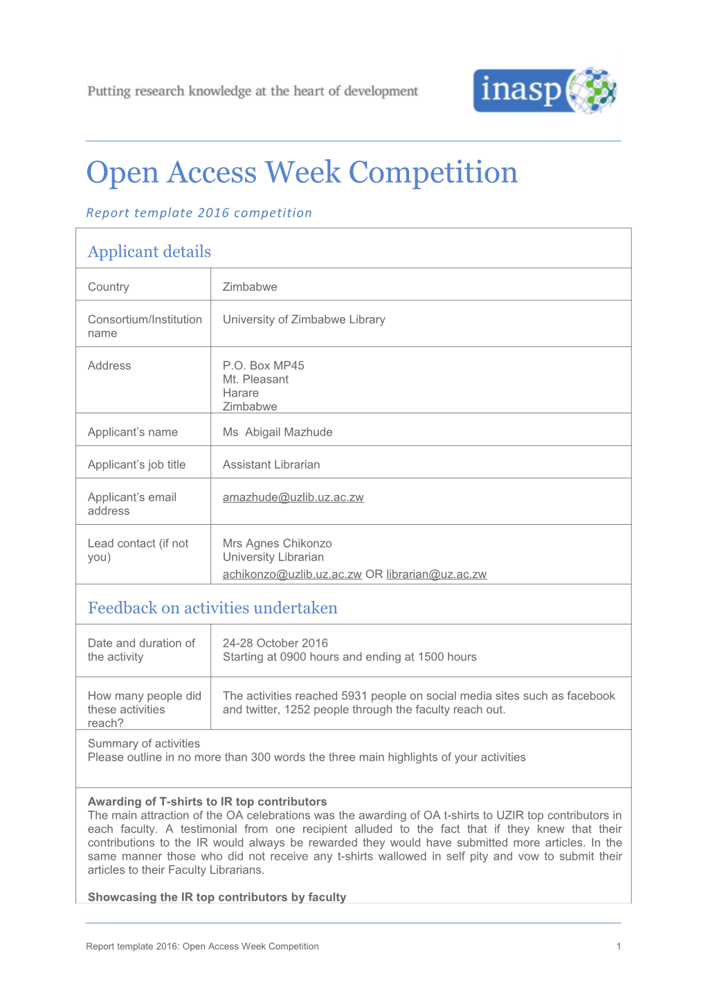 Open Access Week Competition