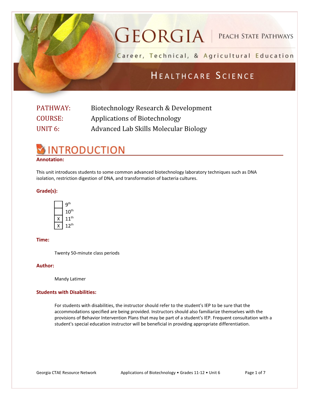 PATHWAY: Biotechnology Research & Development s1