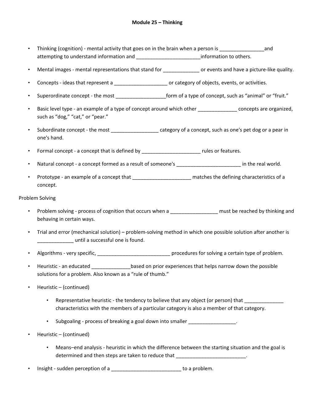 Module 25 Thinking