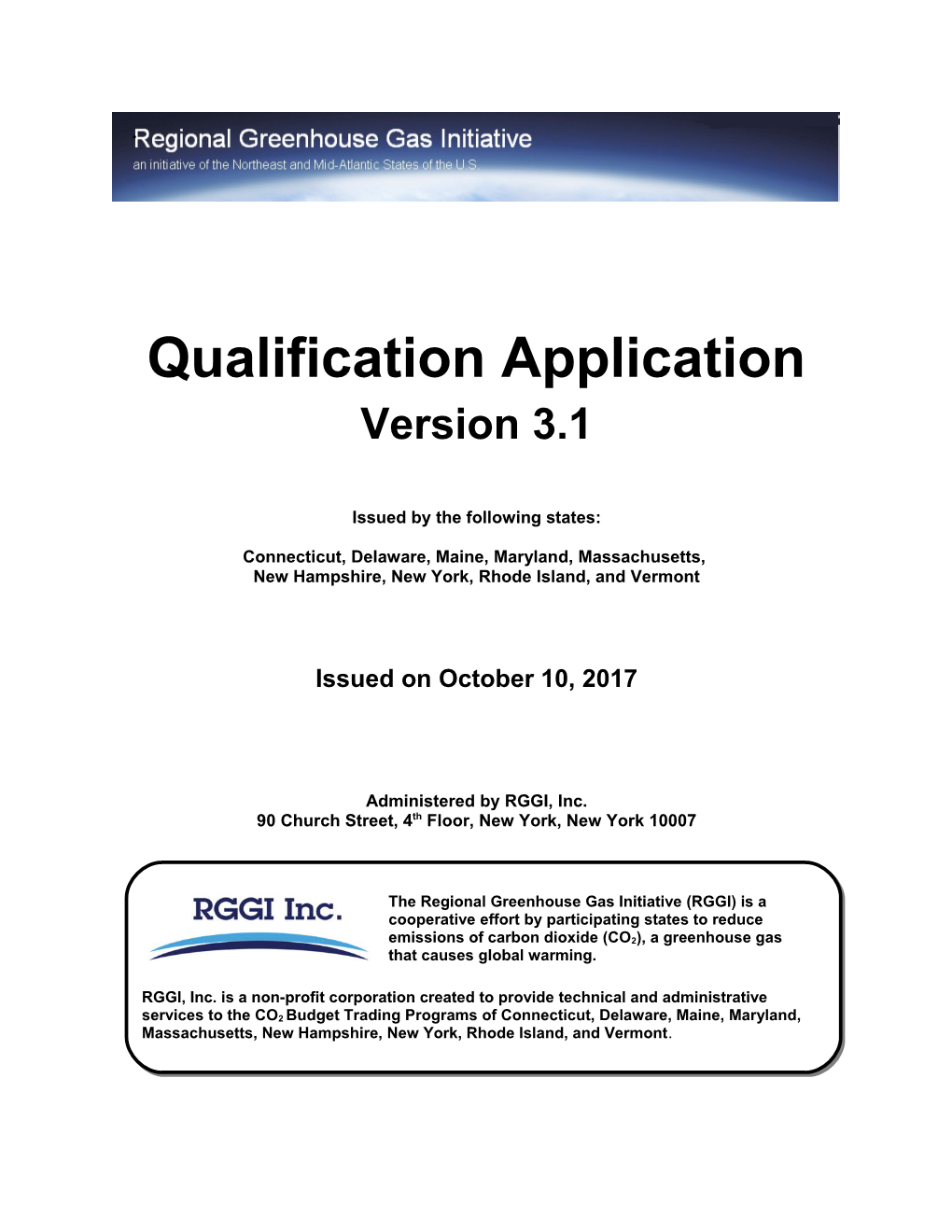 RGGI Qualification Application