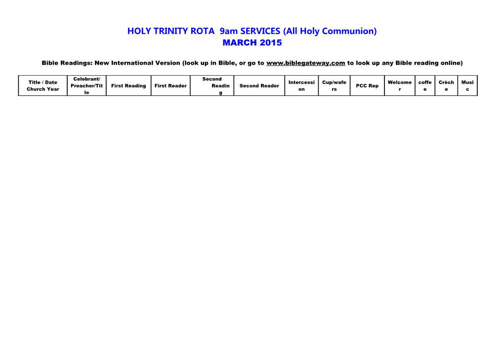 Holy Trinity Rota