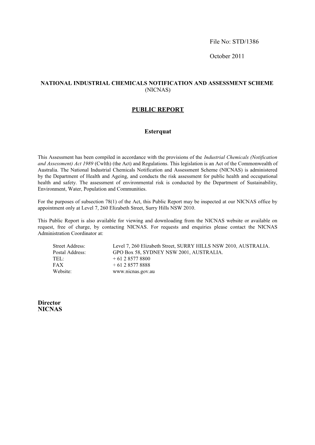National Industrial Chemicals Notification and Assessment Scheme s1