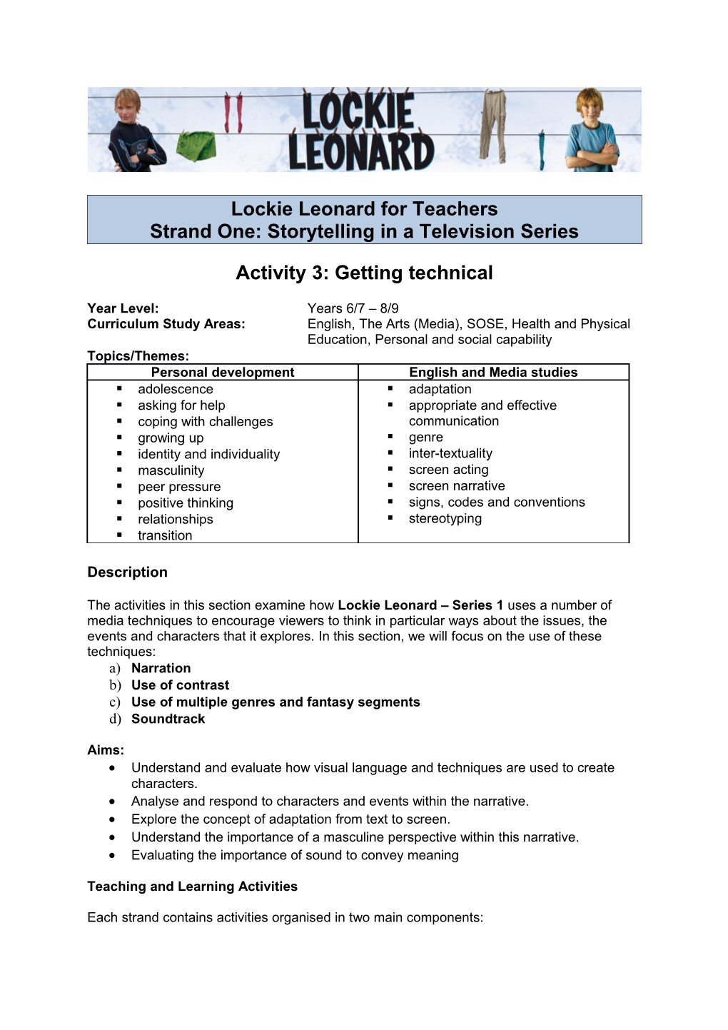 Lockie Leonard Teacher Resource