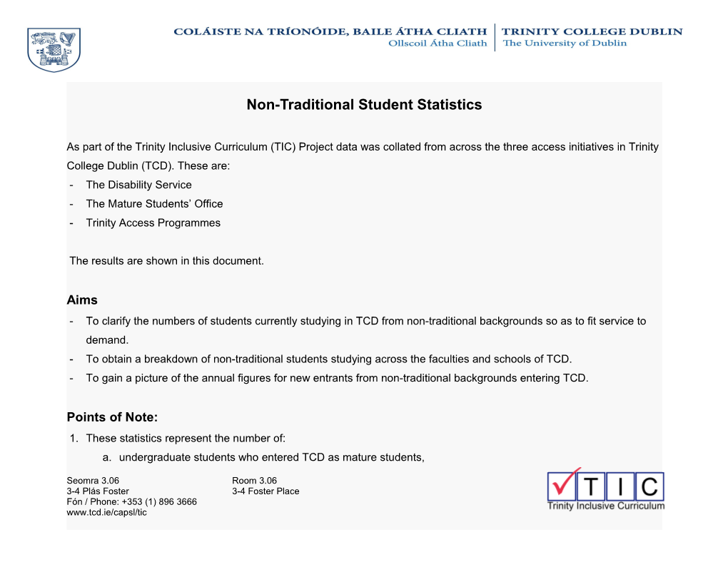 Non-Traditional Student Statistics