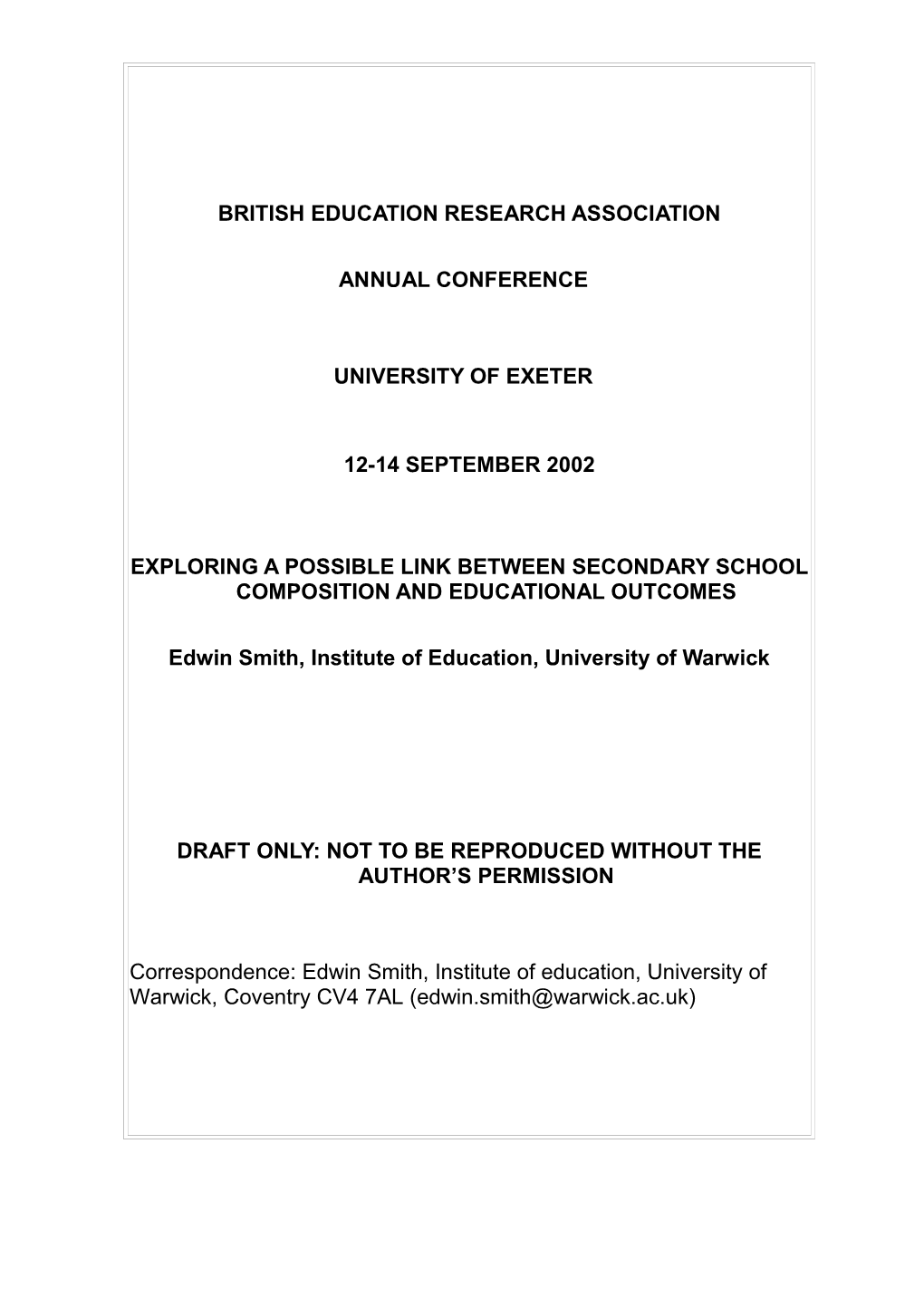 British Education Research Association