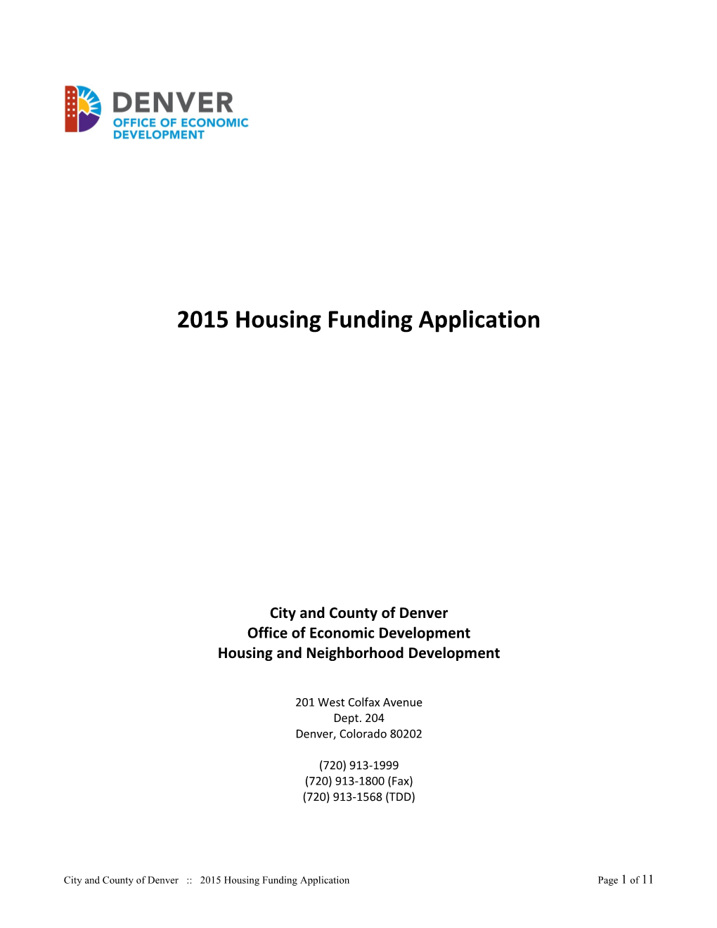 2010 Housing Funding Application