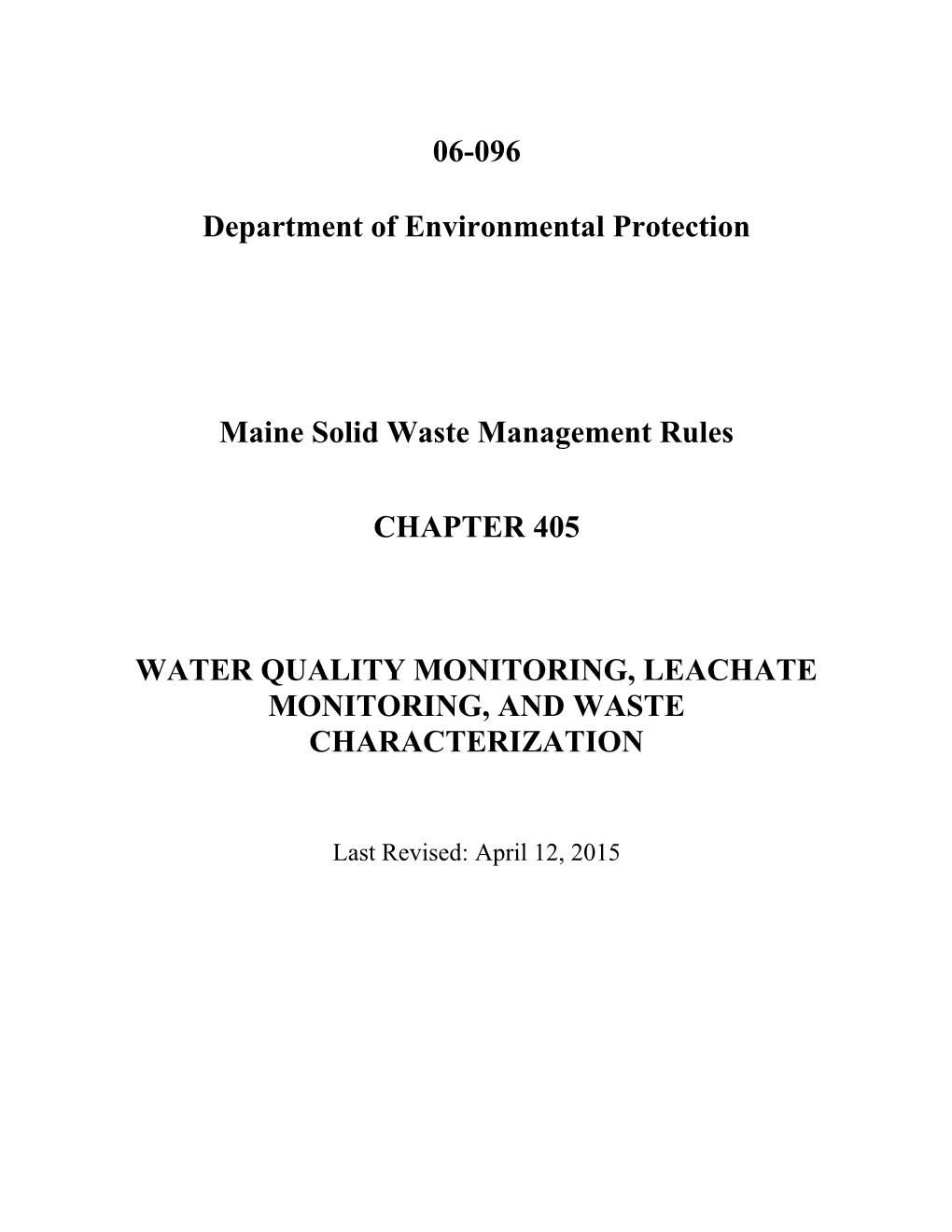 Maine Solid Waste Management Rules s1