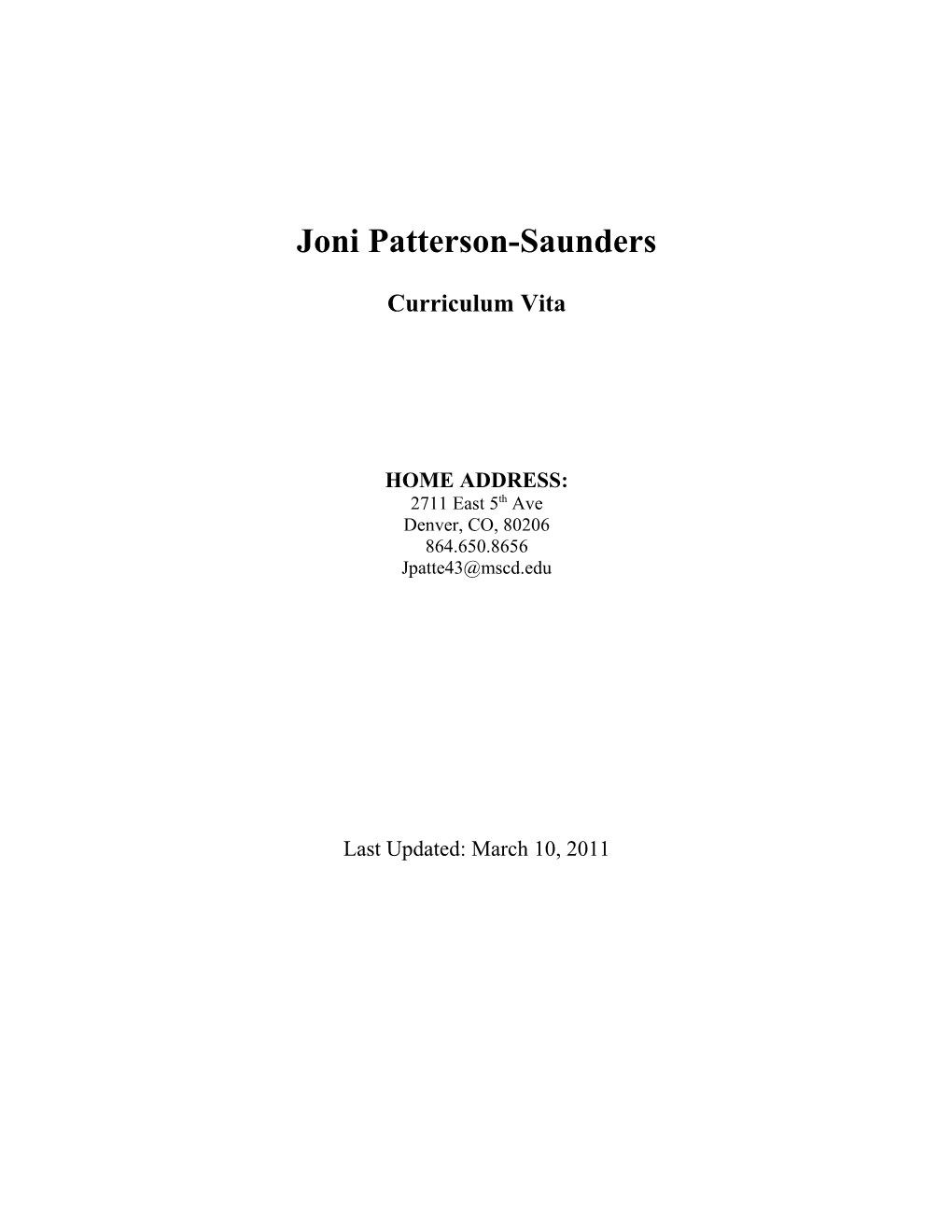 Joni Patterson-Saunders
