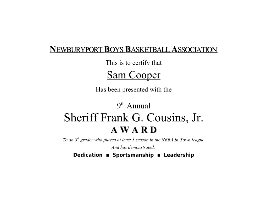 Newburyport Boys Basketball Association