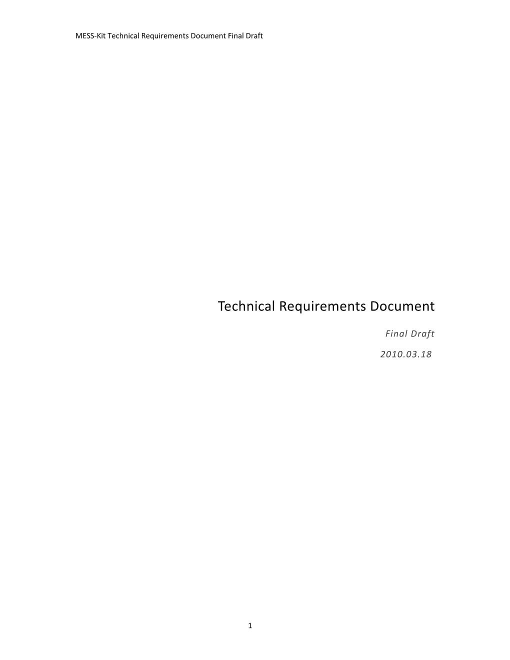 MESS-Kit Technical Requirements Document Final Draft