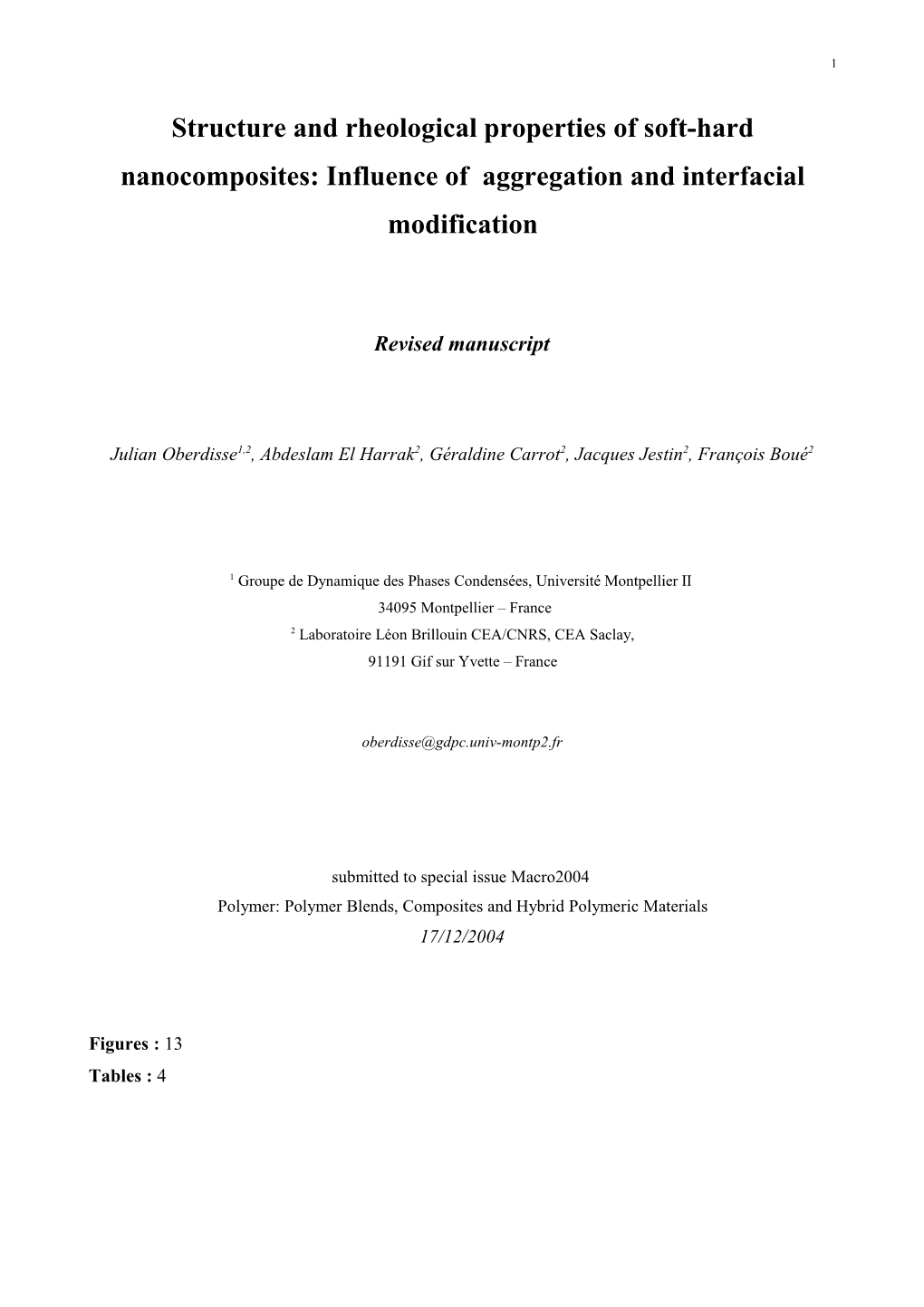 Sample Long Abstract: Reversibly Cross-Linked Polydimethylsiloxanes