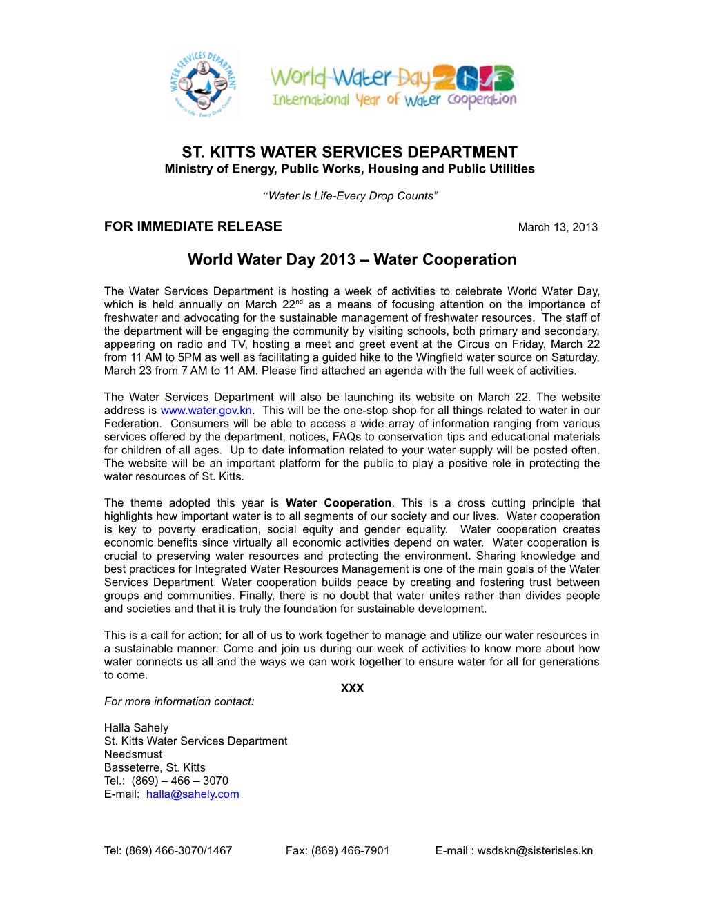 St. Kitts Water Services Department