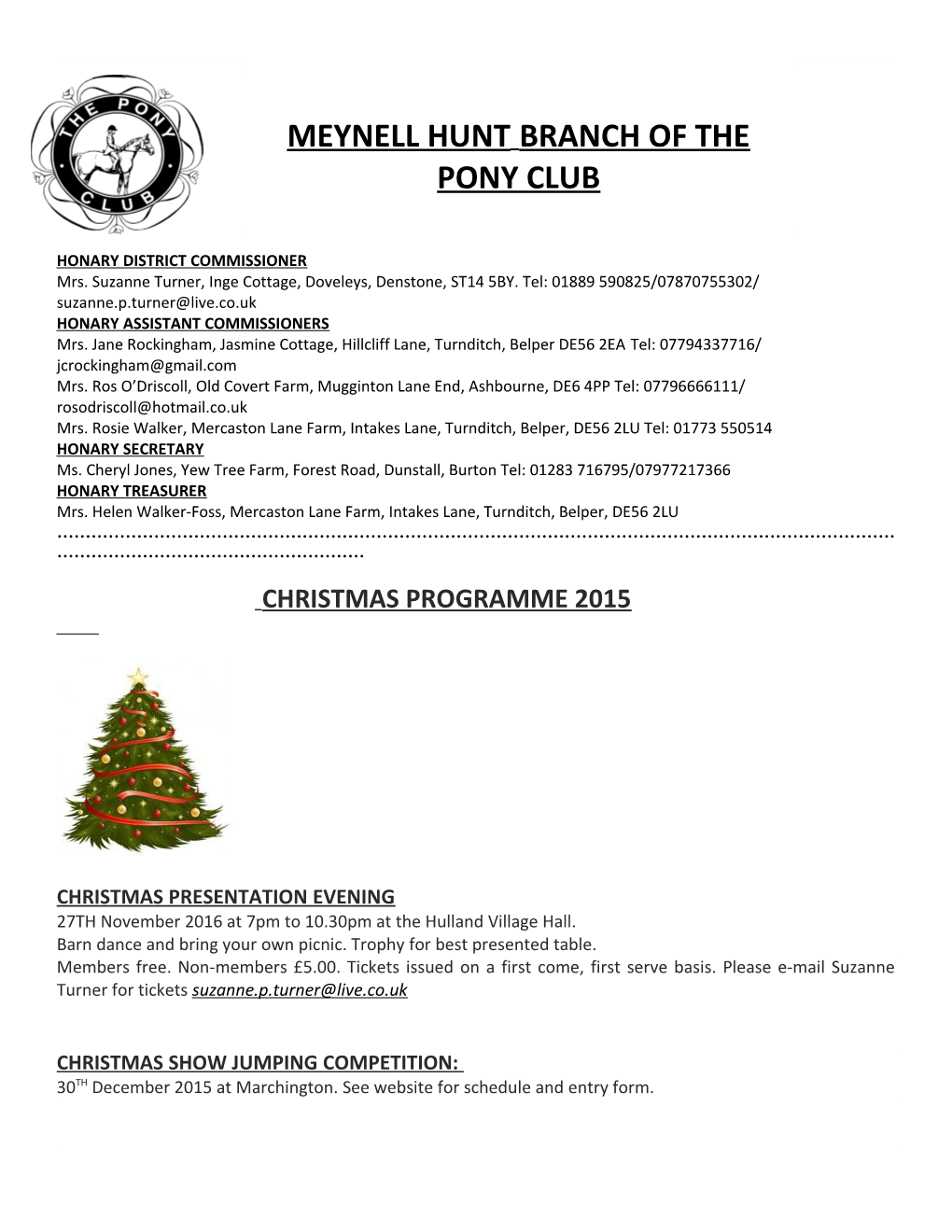 Meynell Hunt Branch of the Pony Club