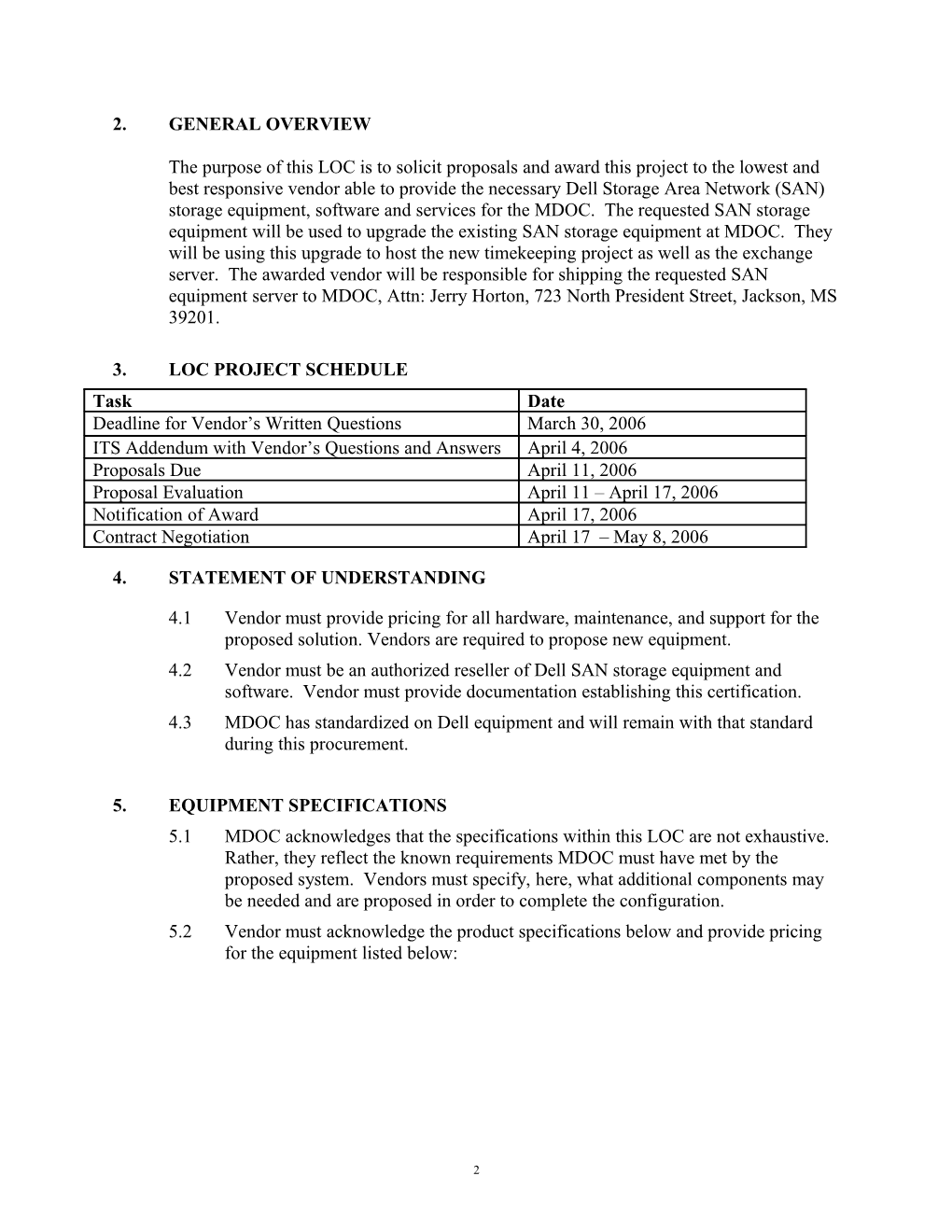 Memorandum for General RFP Configuration s11
