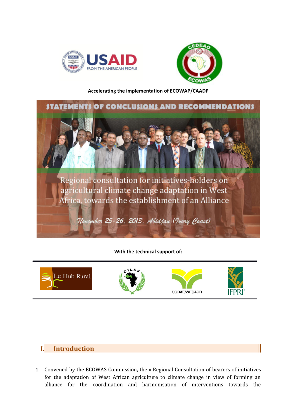 Accelerating the Implementation of ECOWAP/CAADP