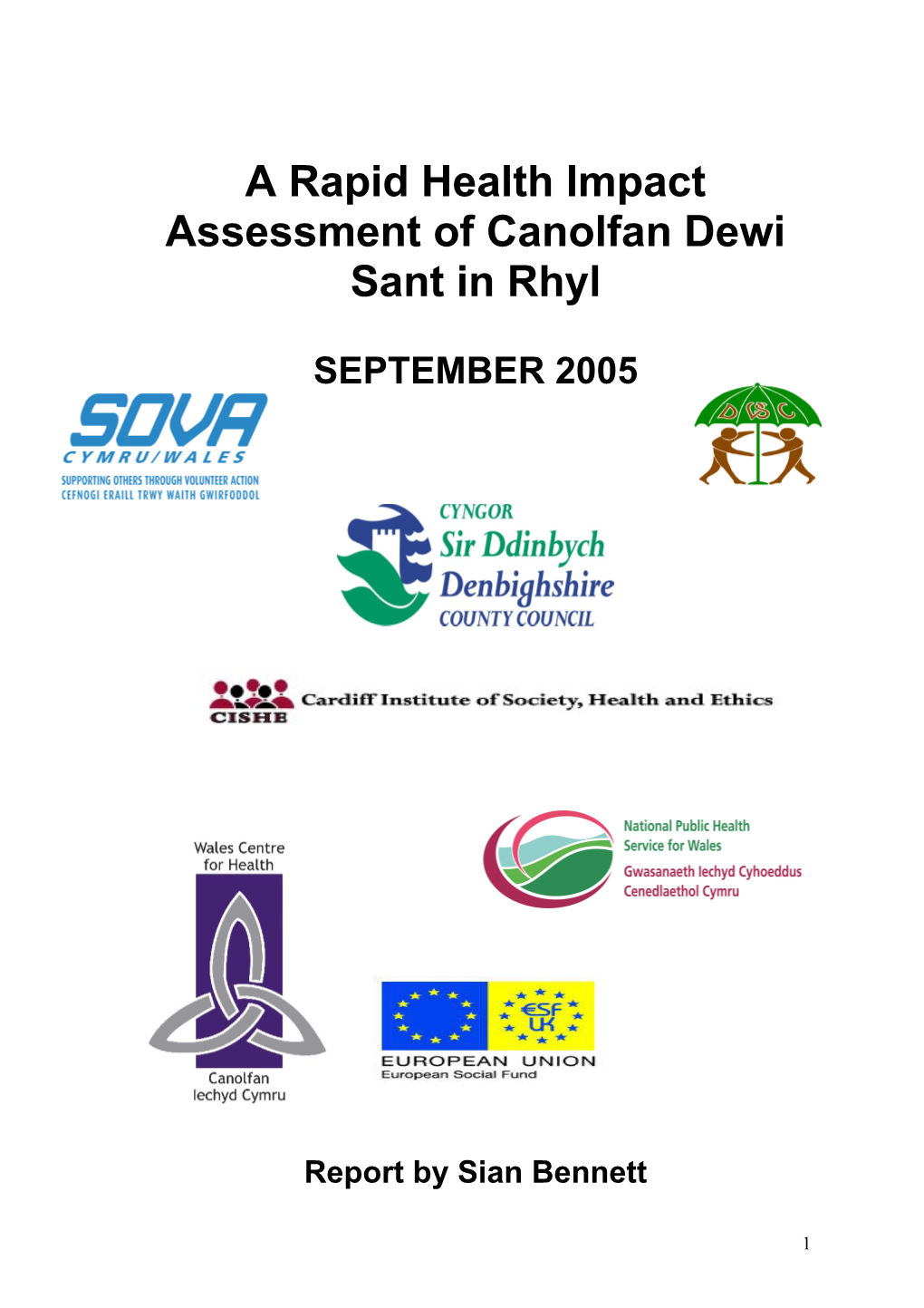 A Rapid Health Impact Assessment of the Dewi Sant Centre in Rhyl