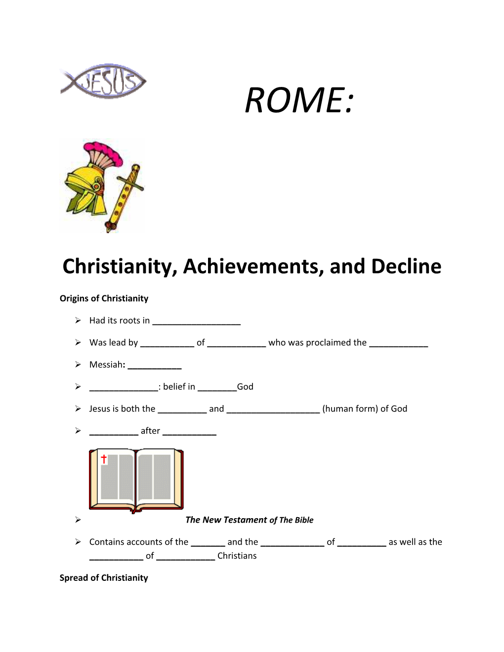 Christianity, Achievements, and Decline