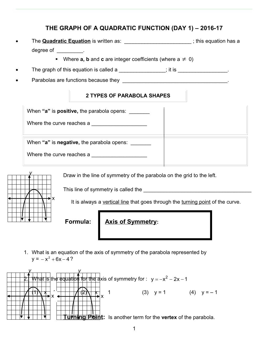 Quadratic Word Problems s1