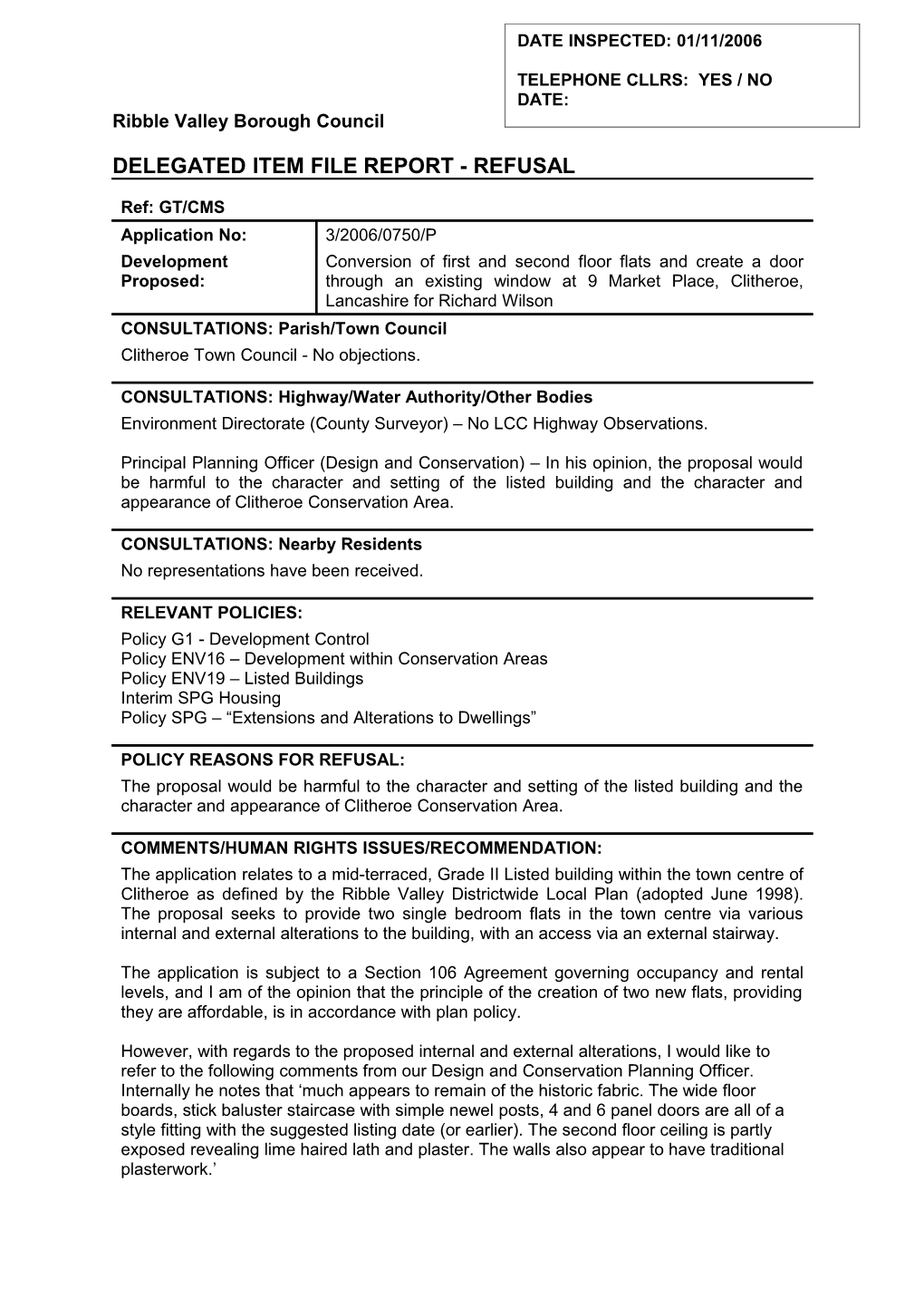 Ribble Valley Borough Council s11