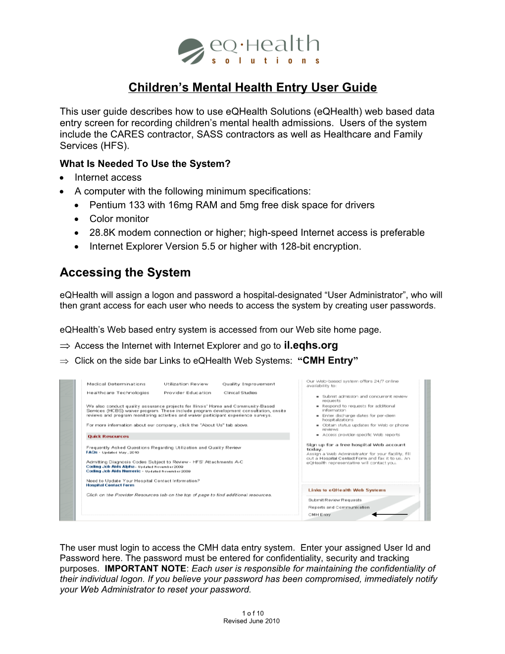 Children S Mental Health Entry User Guide