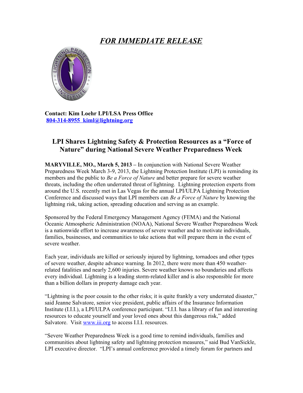 The Lightning Protection Institute Is a Force of Nature and You Can Be Too