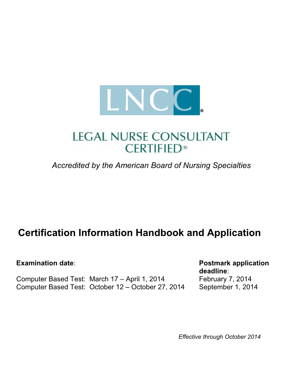 Certification Information Handbook and Application