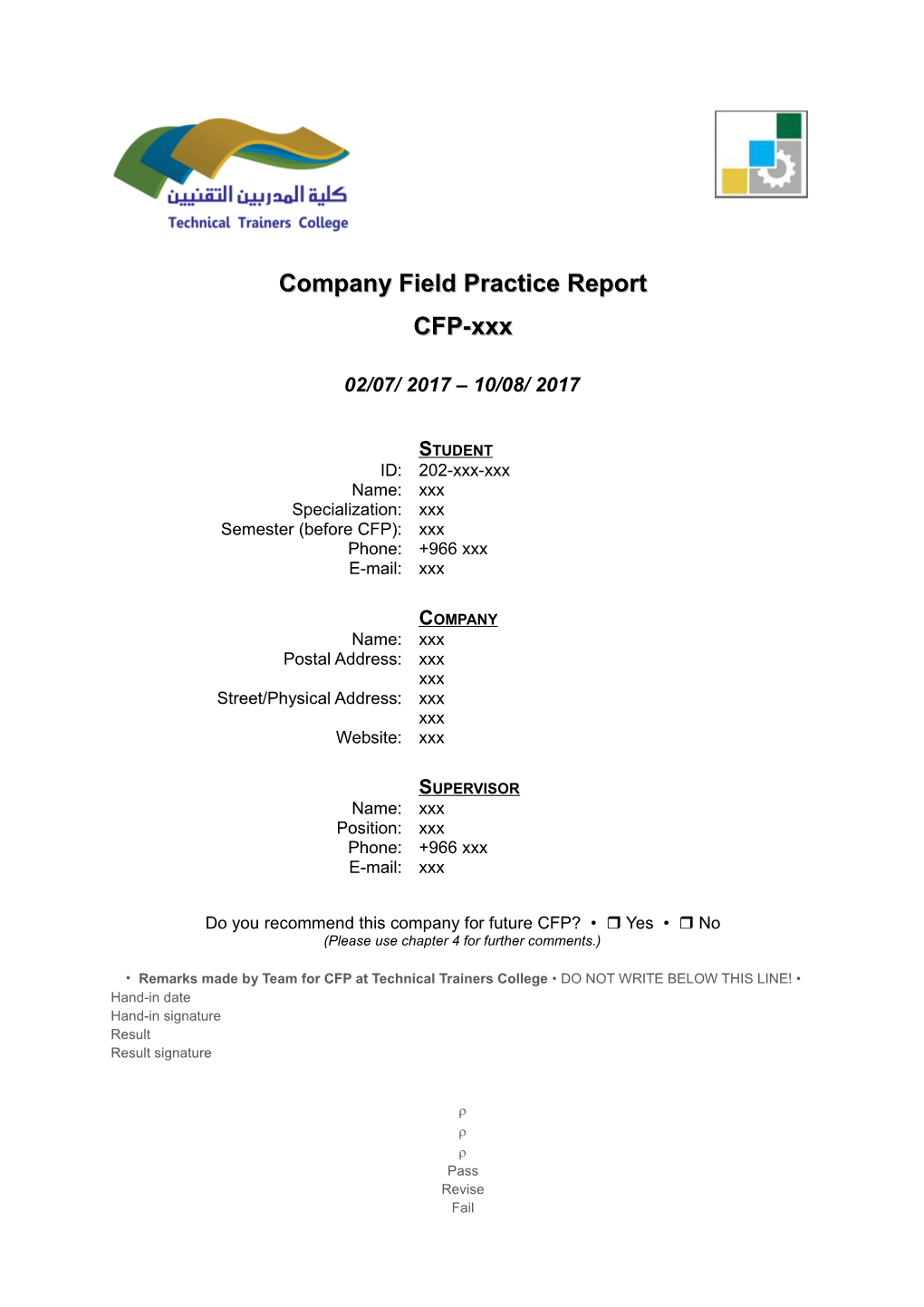 Company Field Practice Report