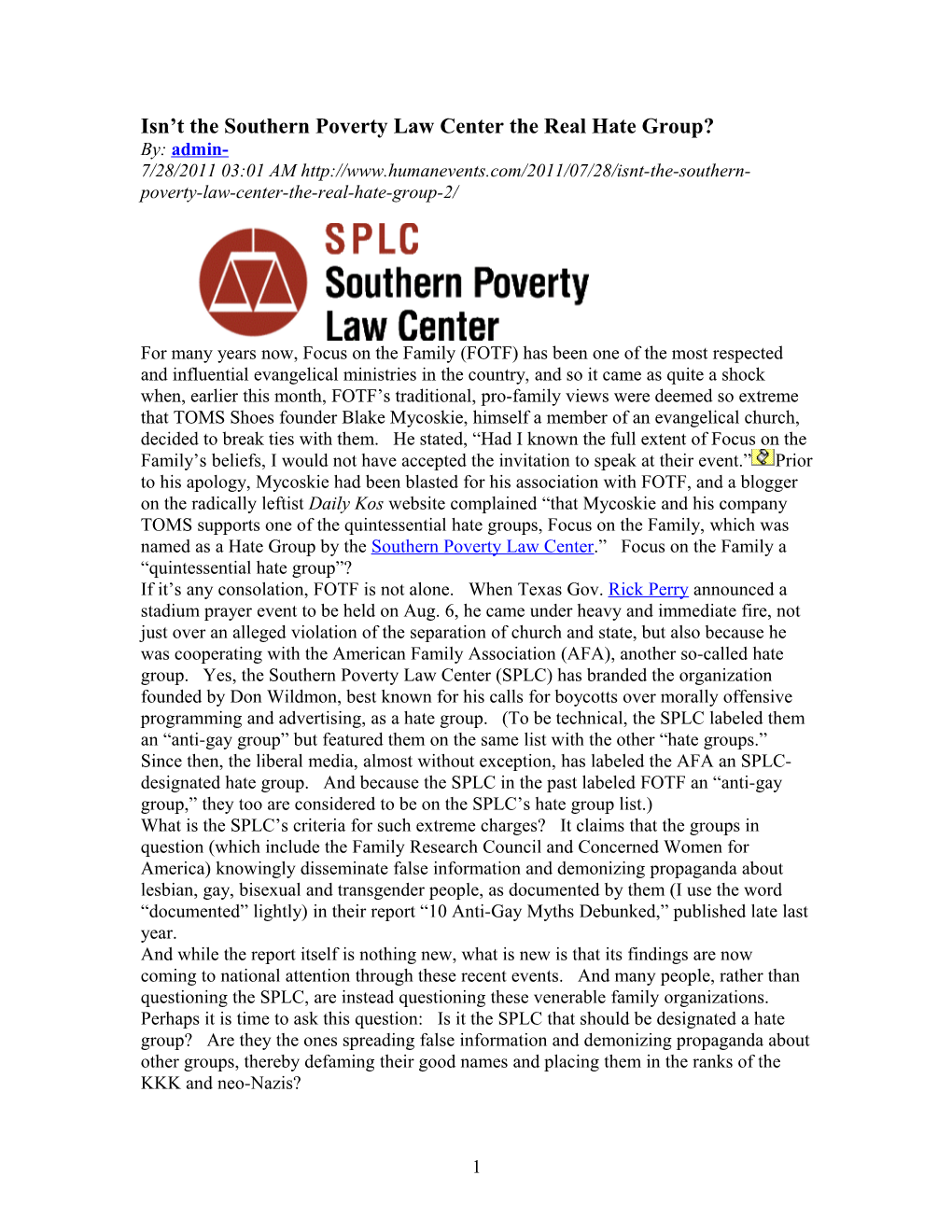 Isn T the Southern Poverty Law Center the Real Hate Group