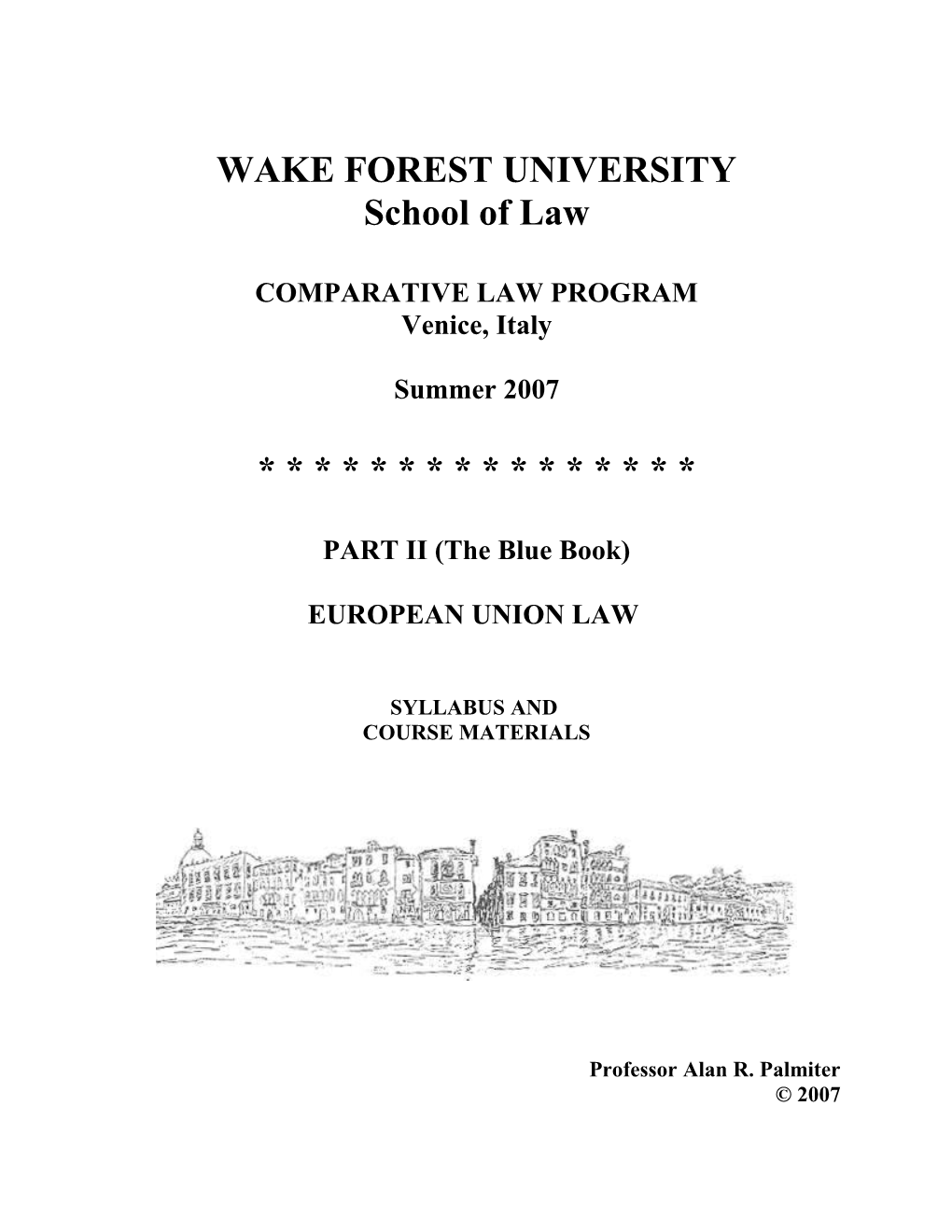 Ii EUROPEAN UNION LAW Ii