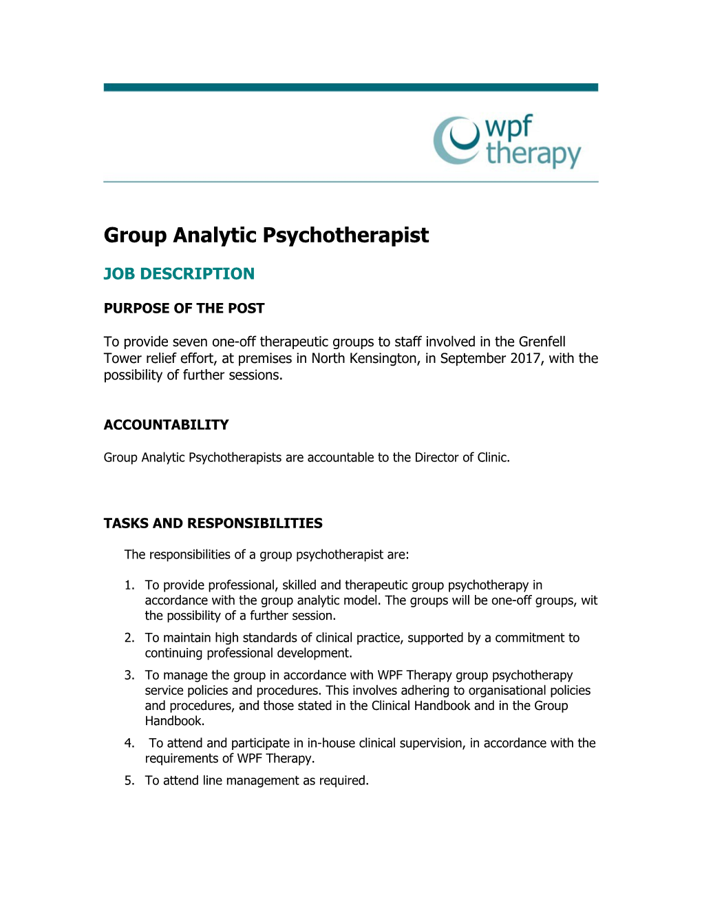 Group Analytic Psychotherapist