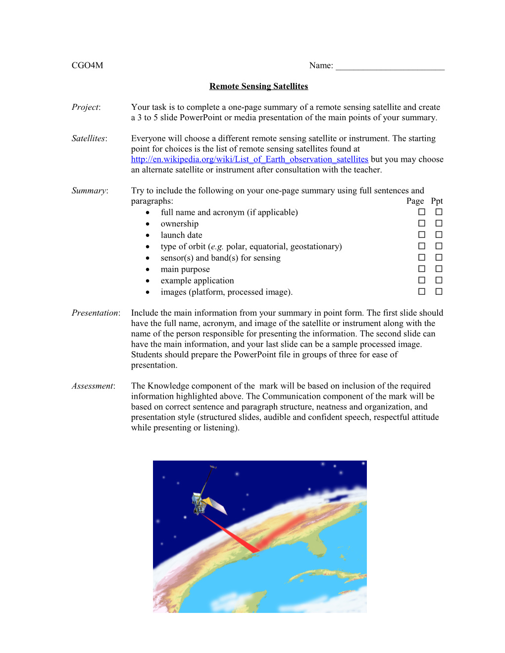 Remote Sensing Satellites