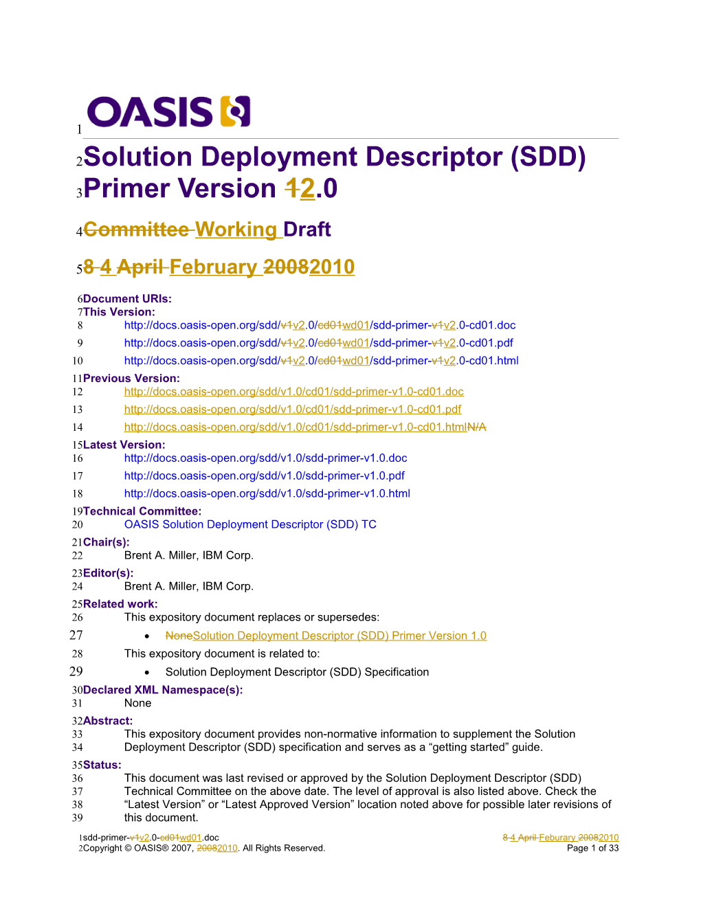 OASIS Solution Deployment Descriptor (SDD) Primer s1