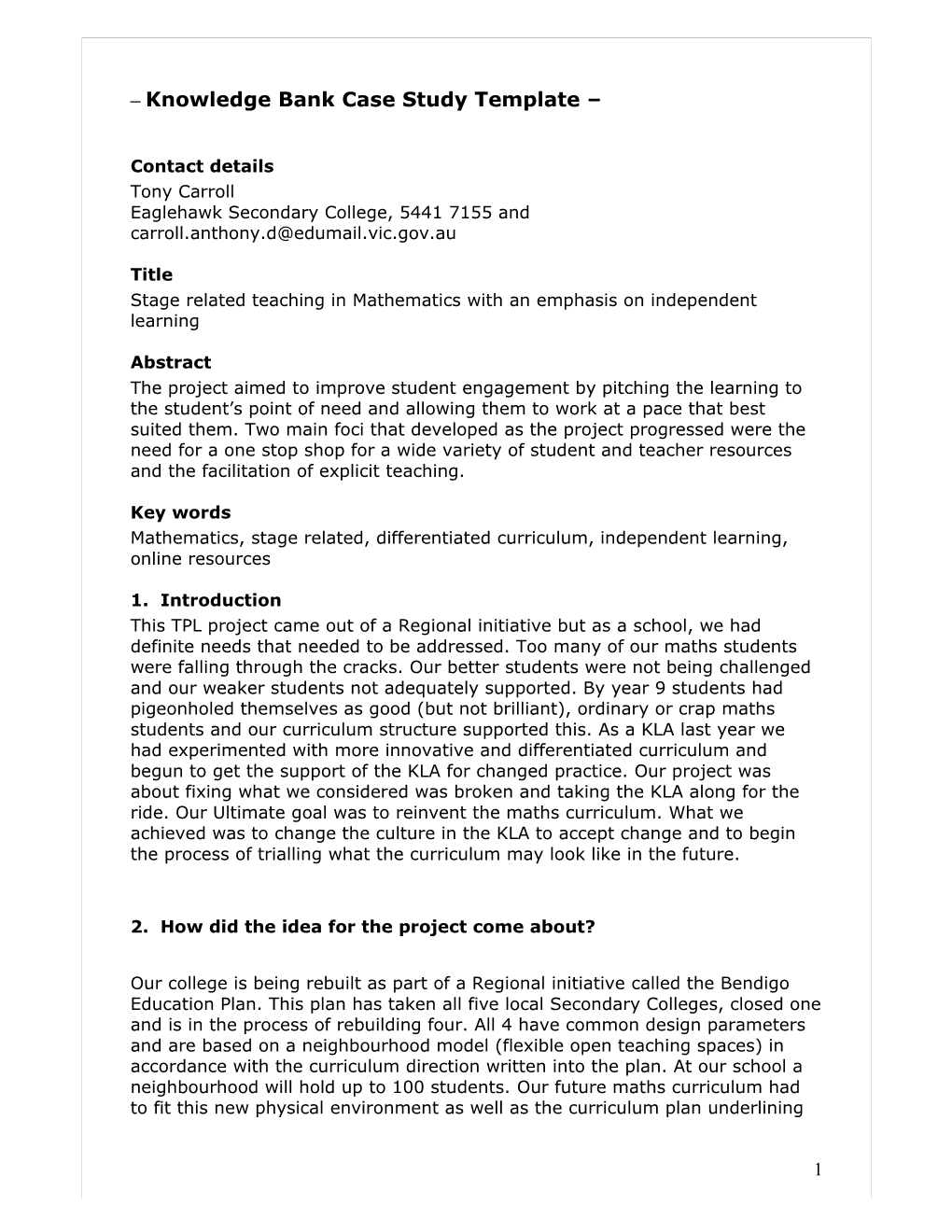 Teacher Professional Leave Knowledge Bank Template and Guidelines s1