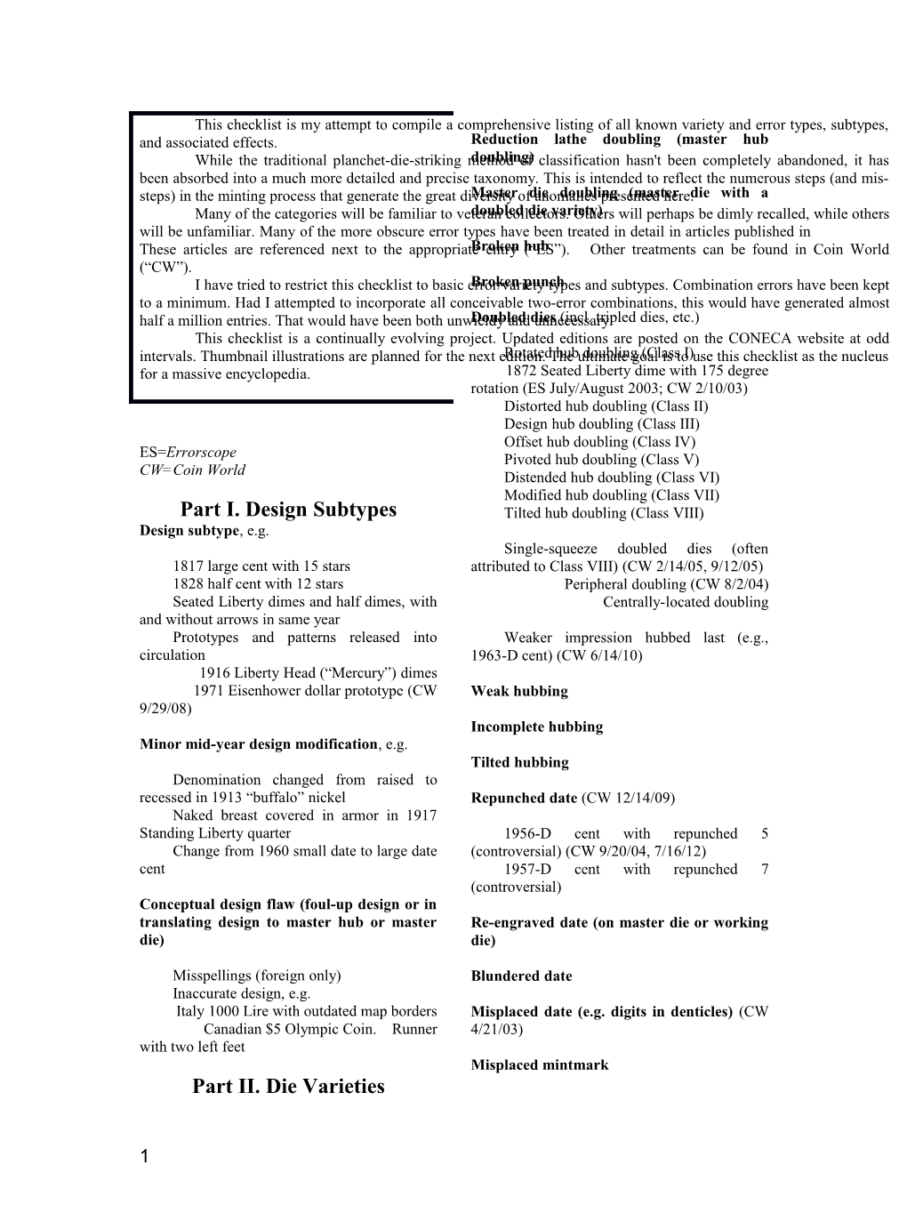 Part I. Design Subtypes