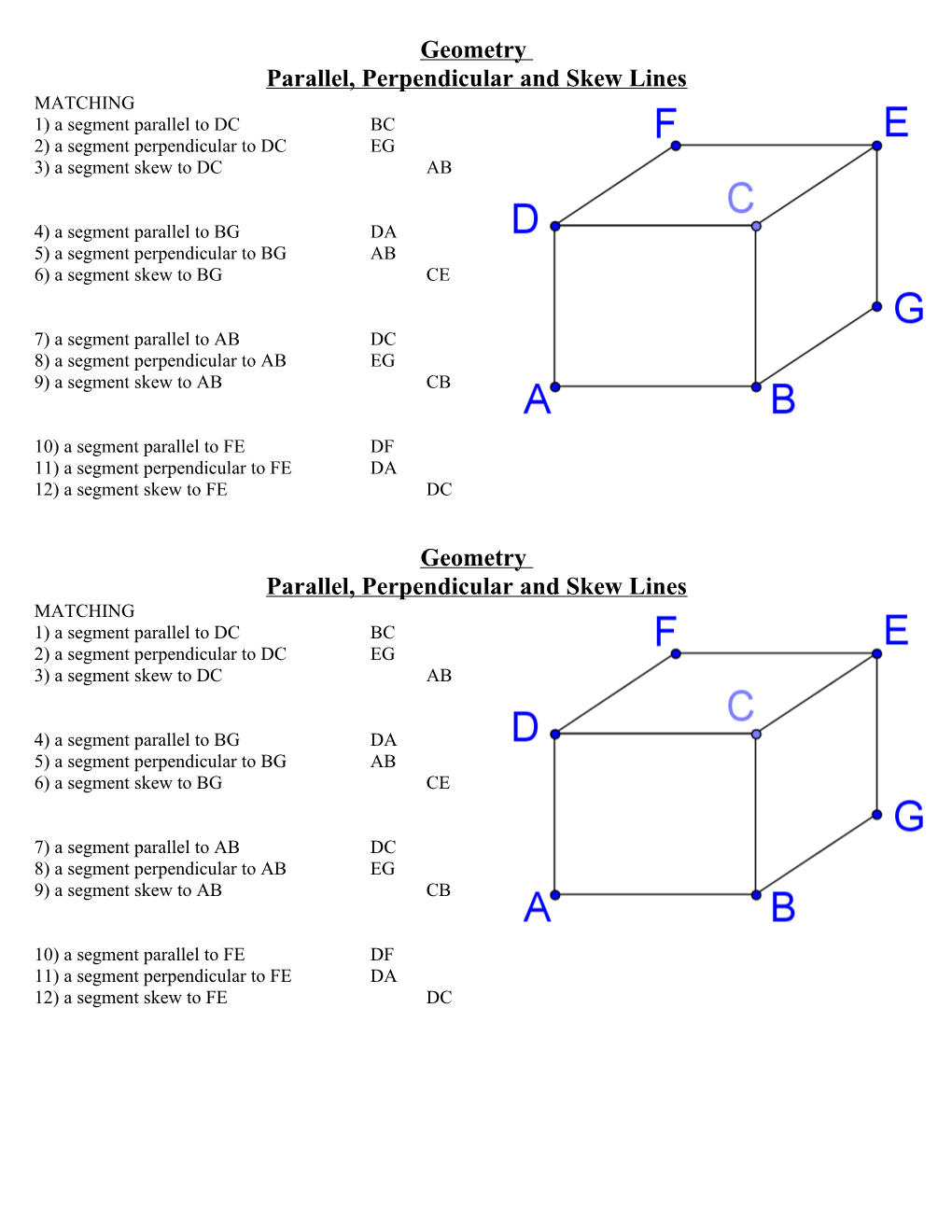 Geometry Benchmark #14 Worksheet