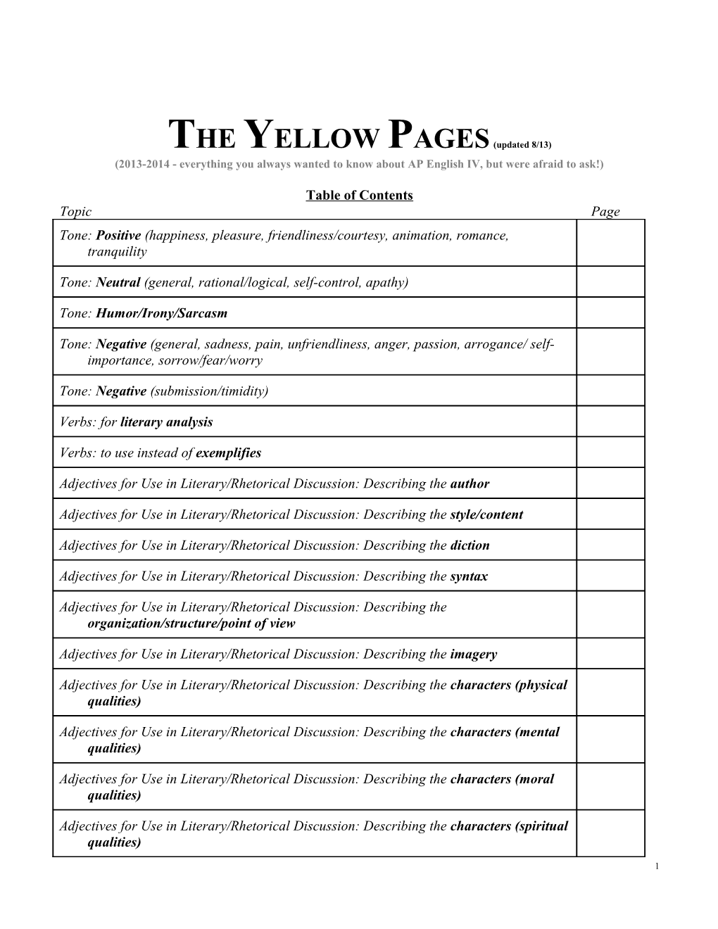 The Yellow Pages