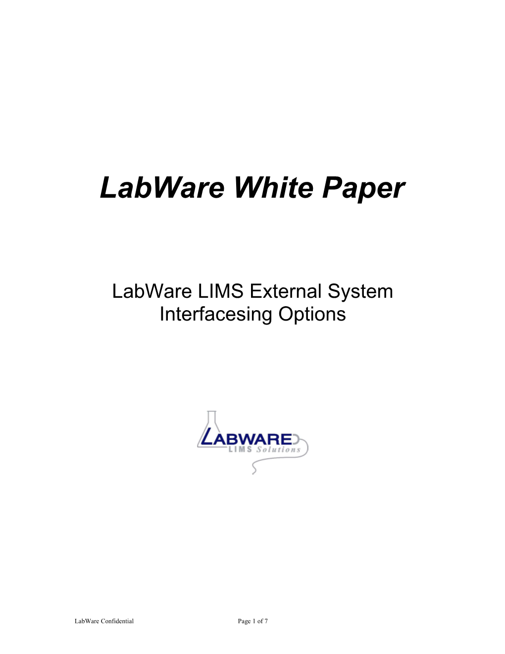 Labware LIMS External System Interfaces