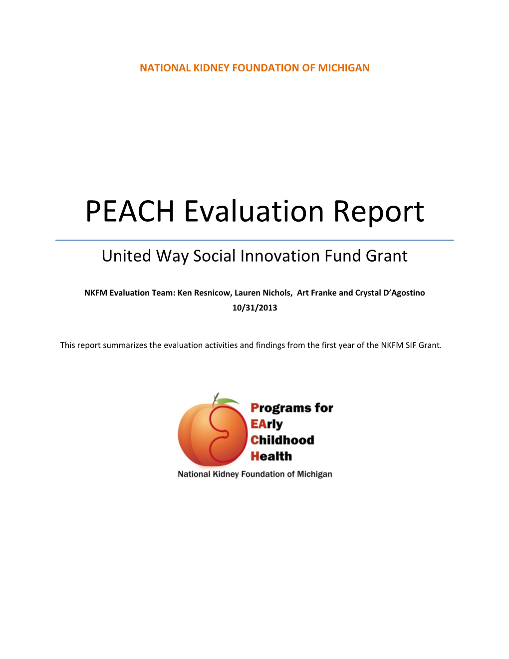 PEACH Evaluation Report