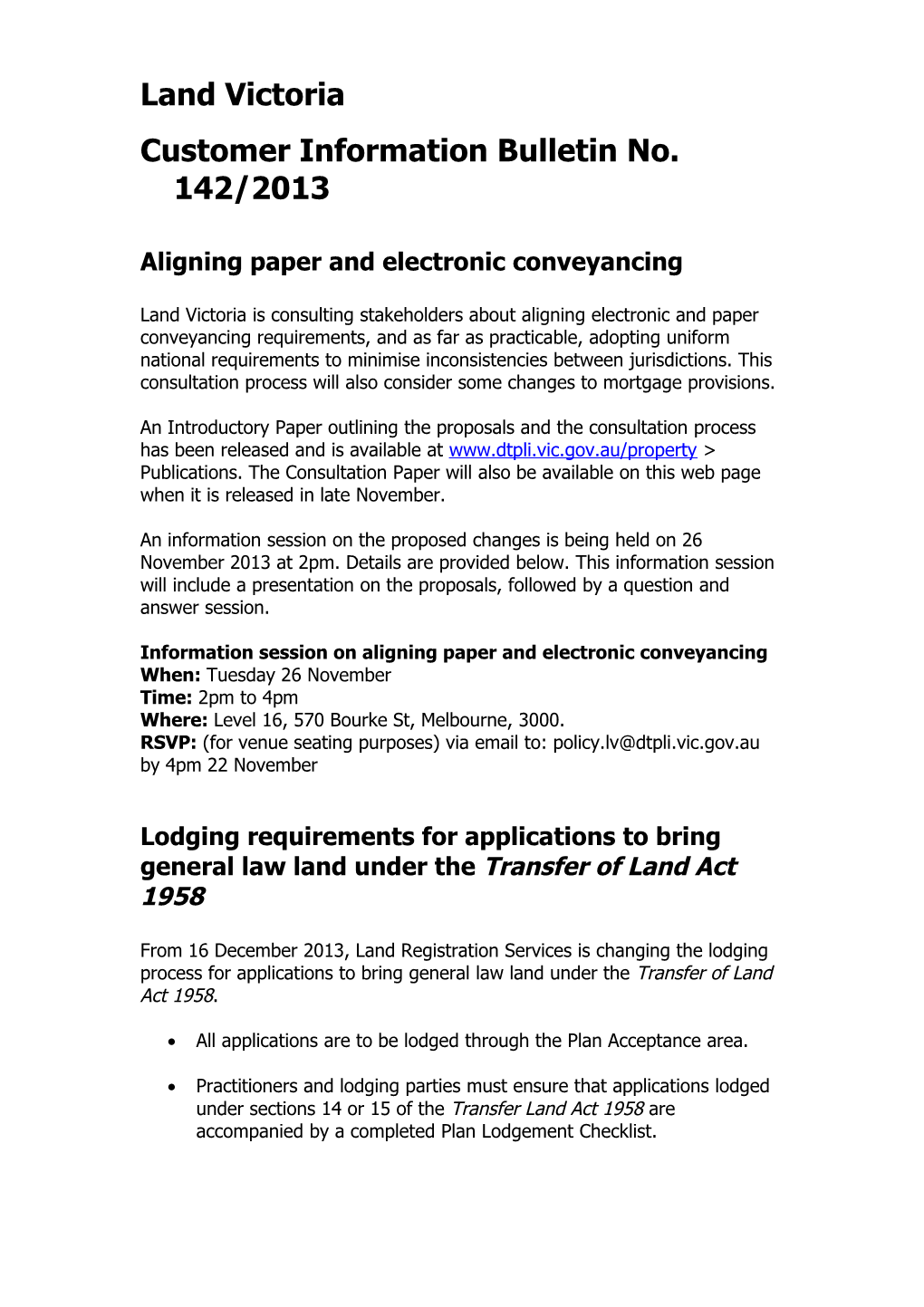 Aligning Paper and Electronic Conveyancing