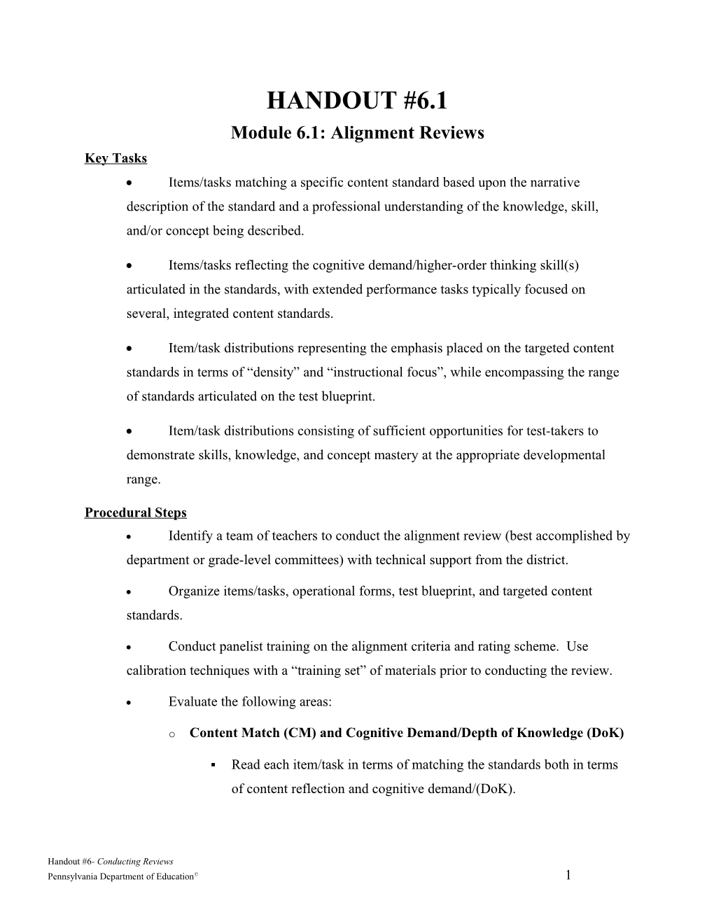 Module 6.1: Alignment Reviews