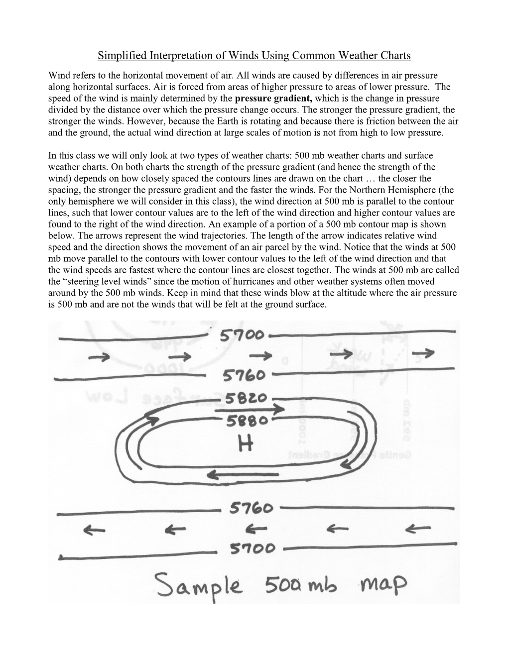 Wind Information from Surface Weather Charts