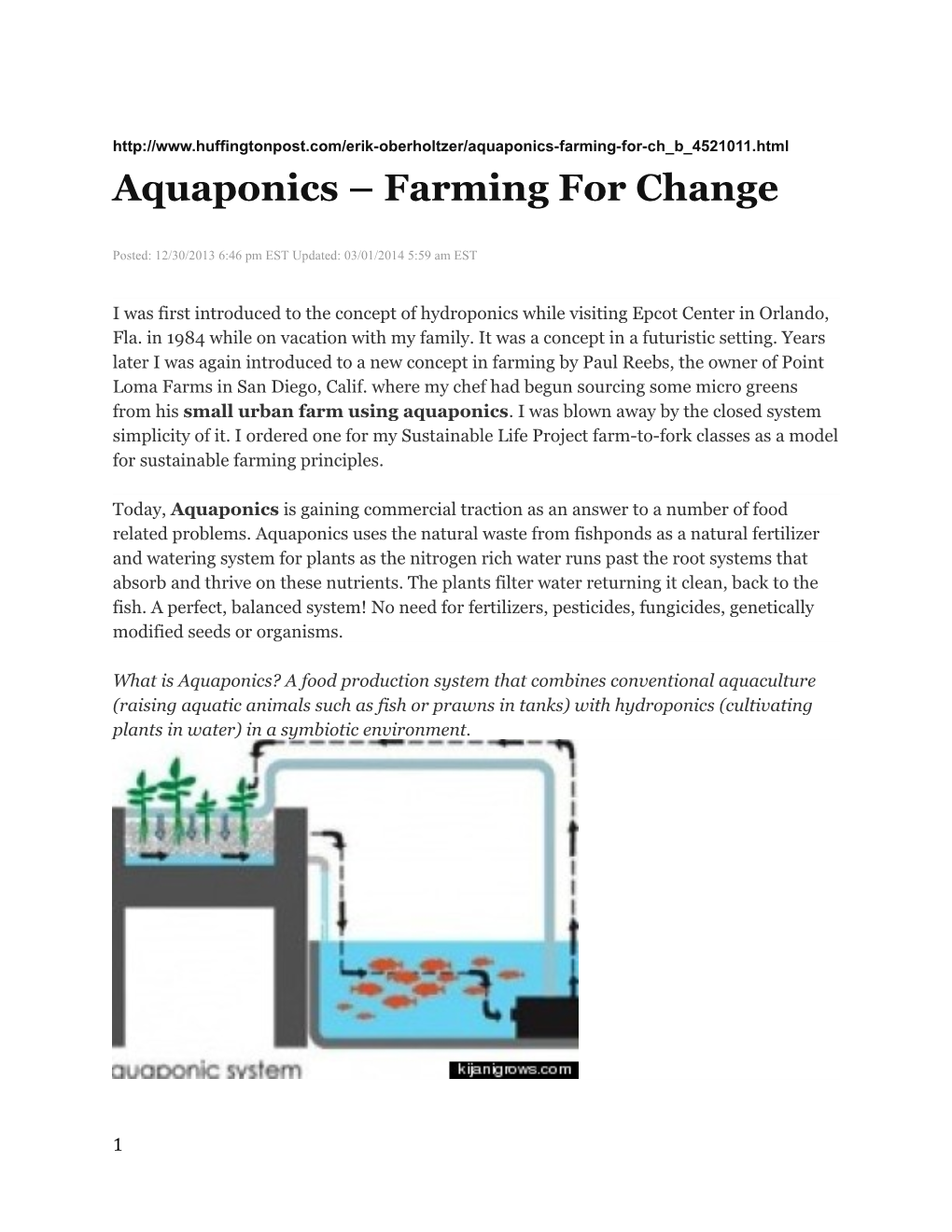 Aquaponics Farming for Change