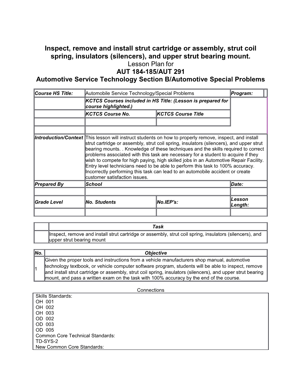 Automotive Service Technology Section B/Automotive Special Problems