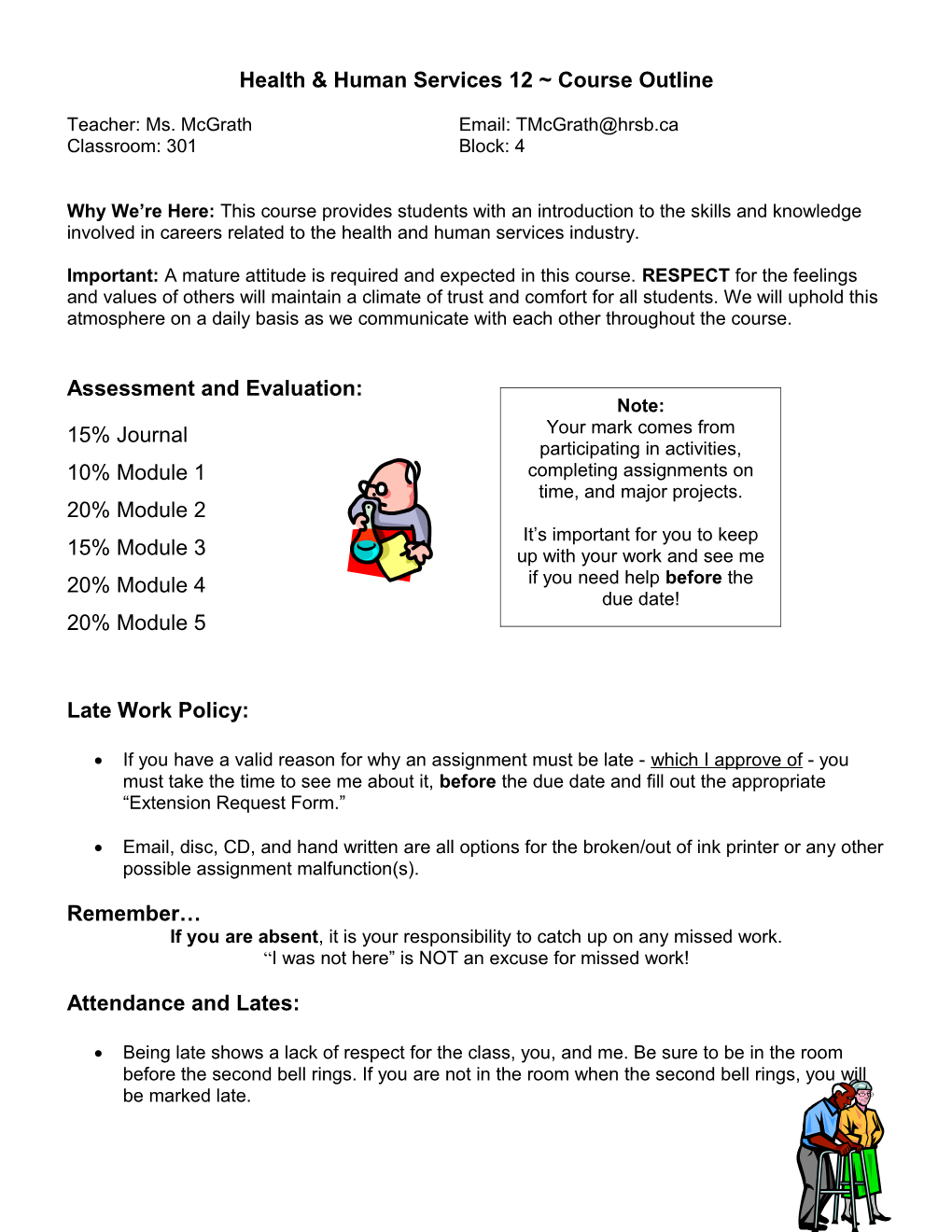 Health & Human Services 12 Course Outline