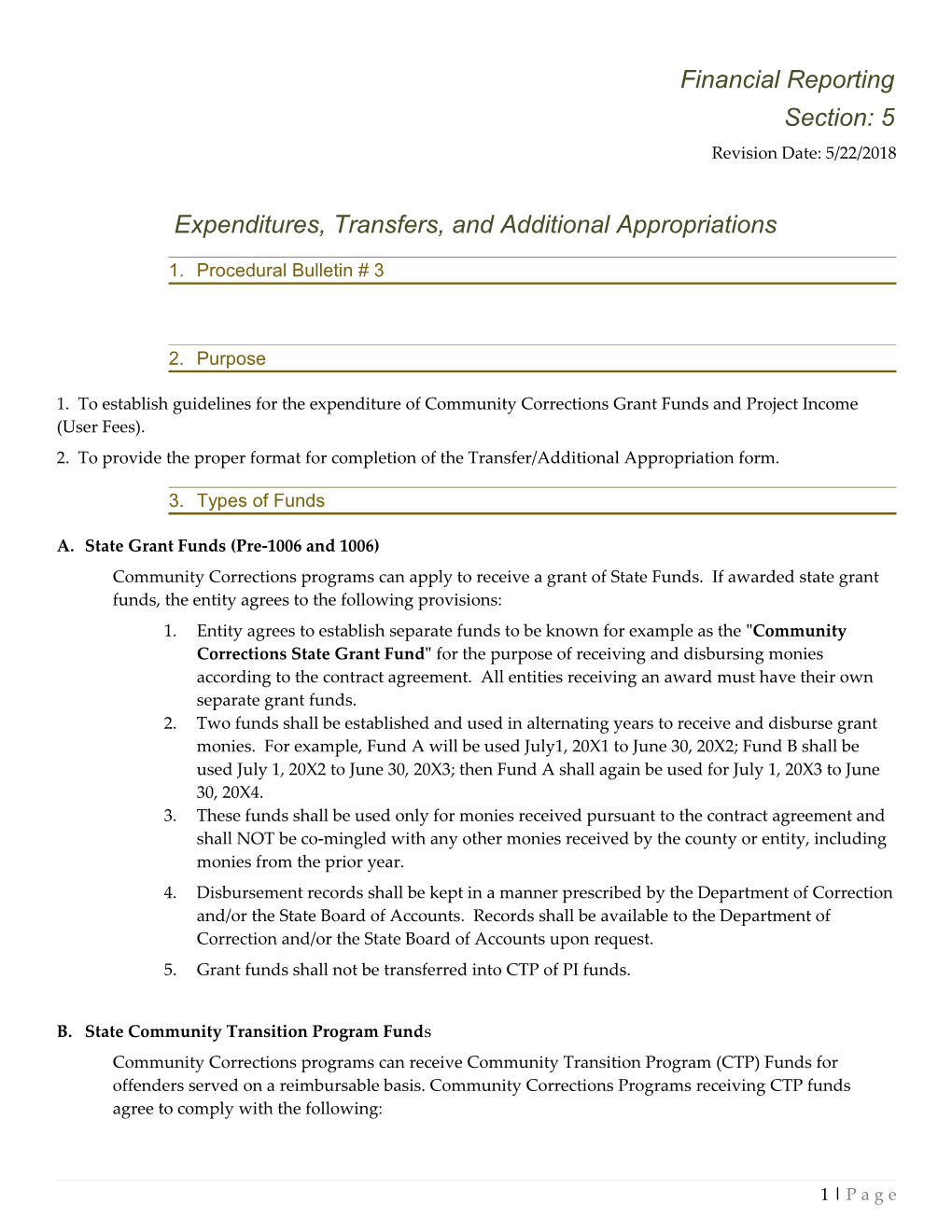 Expenditures, Transfers, and Additional Appropriations