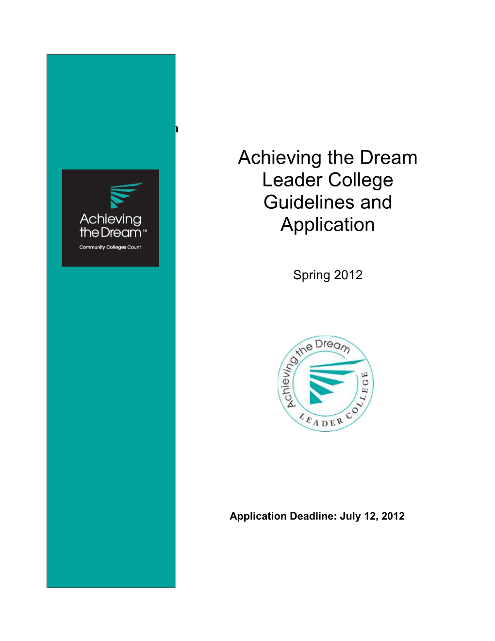 Achieving the Dream Leader College Guidelines and Application